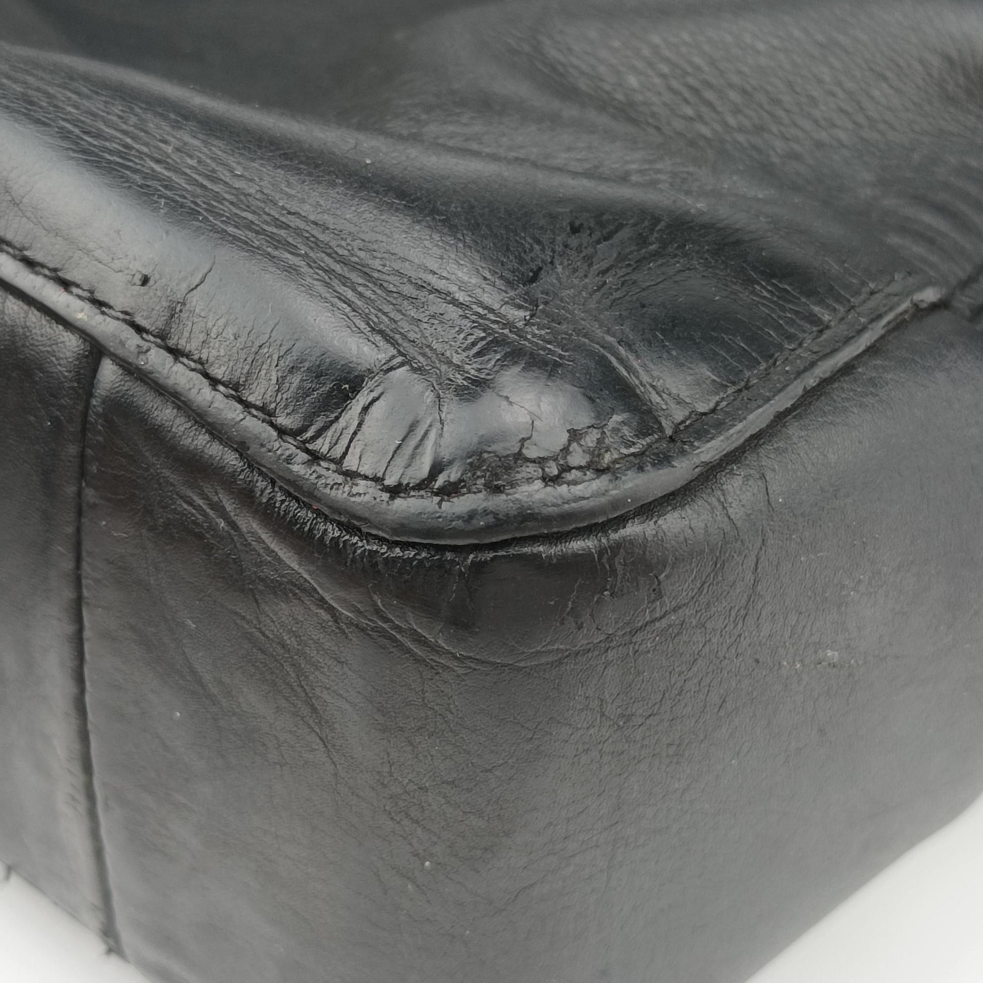 Pre-owned Bottega Veneta Intrecciato Black lambskin  handbag | stylenewstar