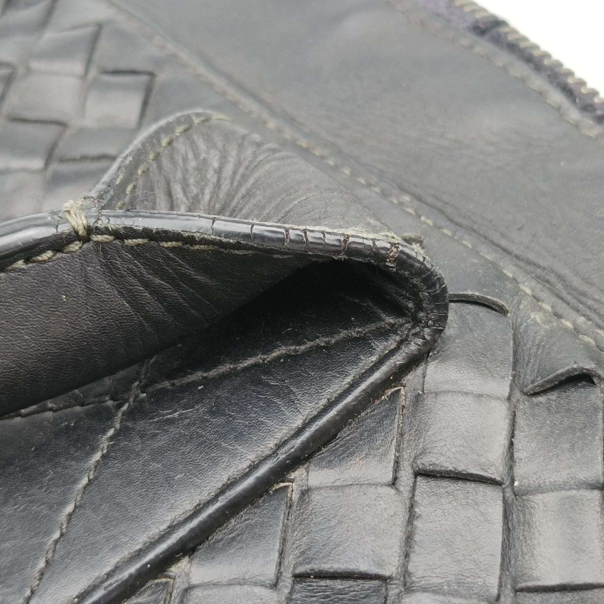 Pre-owned Bottega Veneta Intrecciato Black lambskin  handbag | stylenewstar