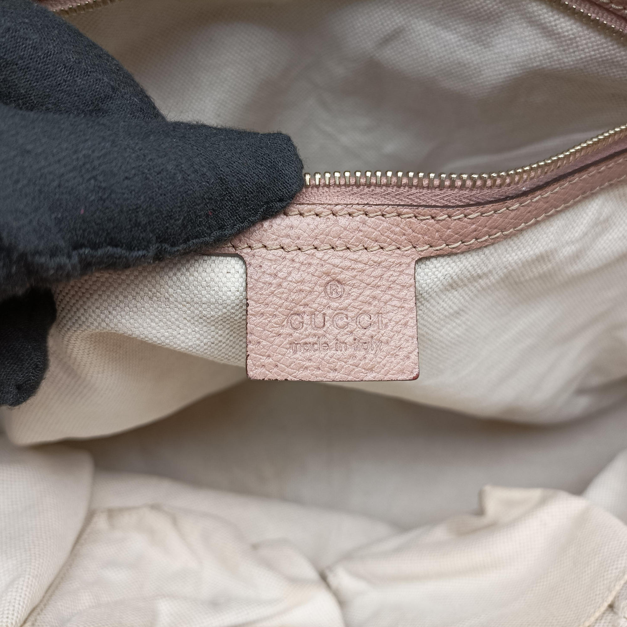 Pre-owned Gucci Bree Brown Leather×Canvas 323671 handbag | stylenewstar