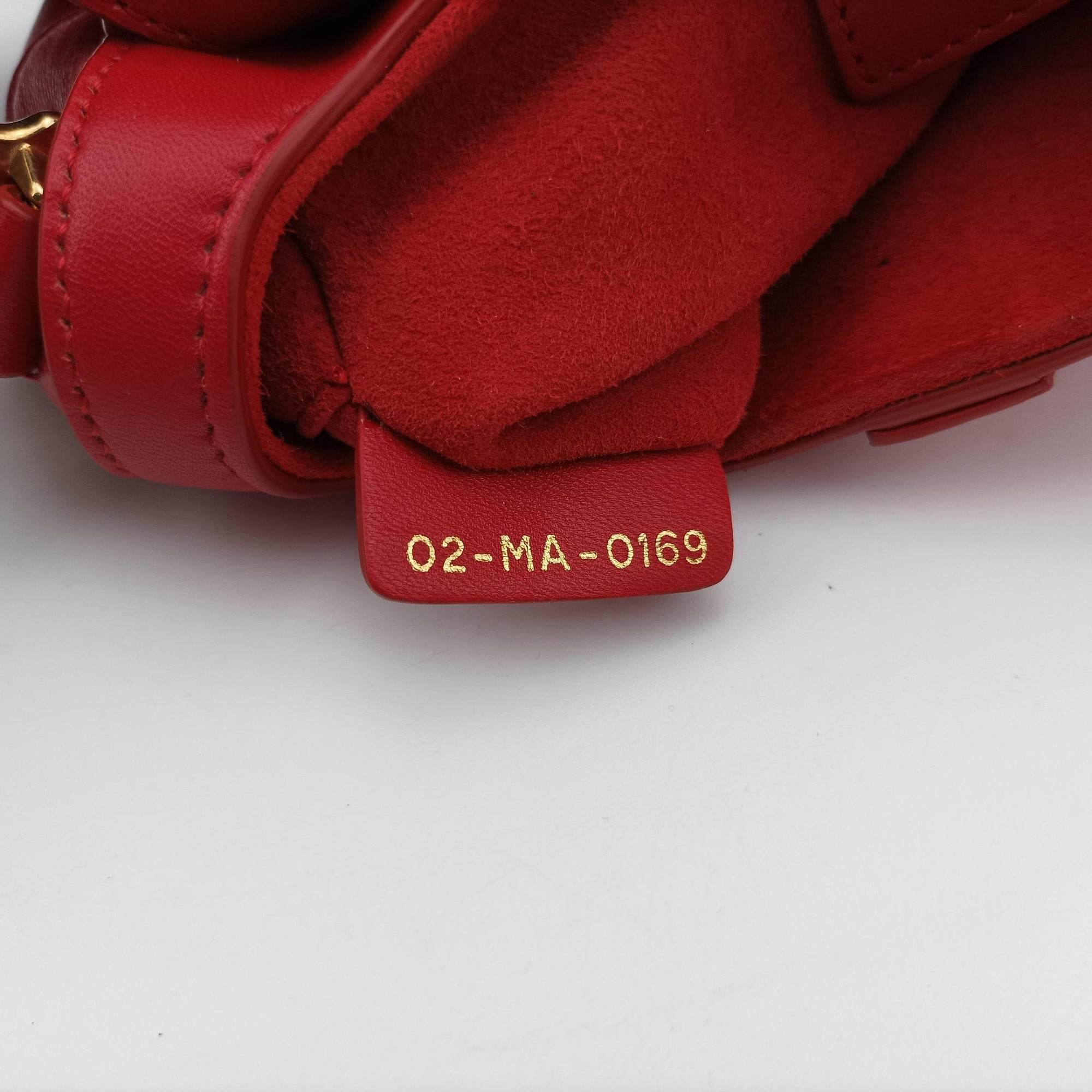 Pre-owned Christian Dior Flowers Saddle Red leather  handbag | stylenewstar