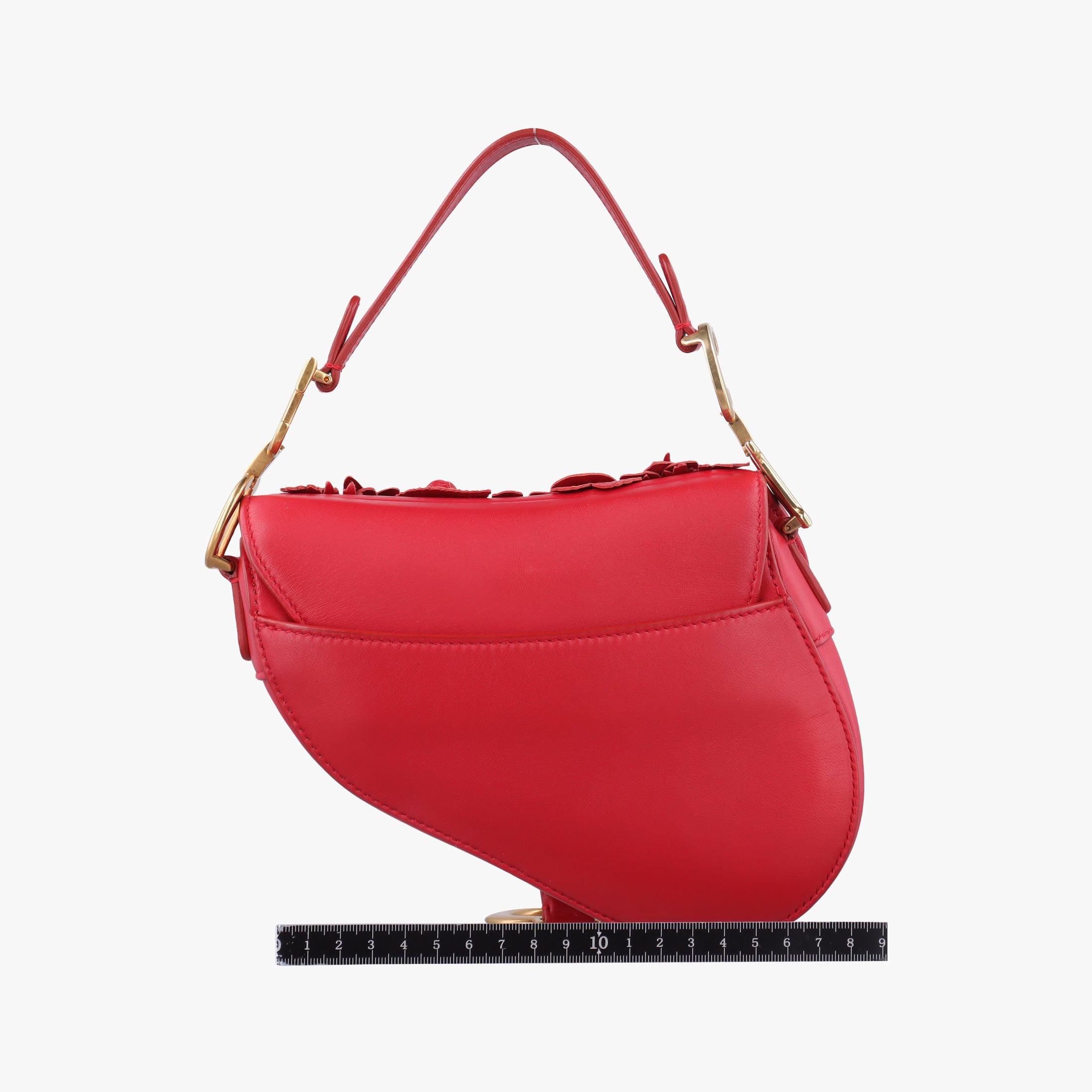 Pre-owned Christian Dior Flowers Saddle Red leather  handbag | stylenewstar