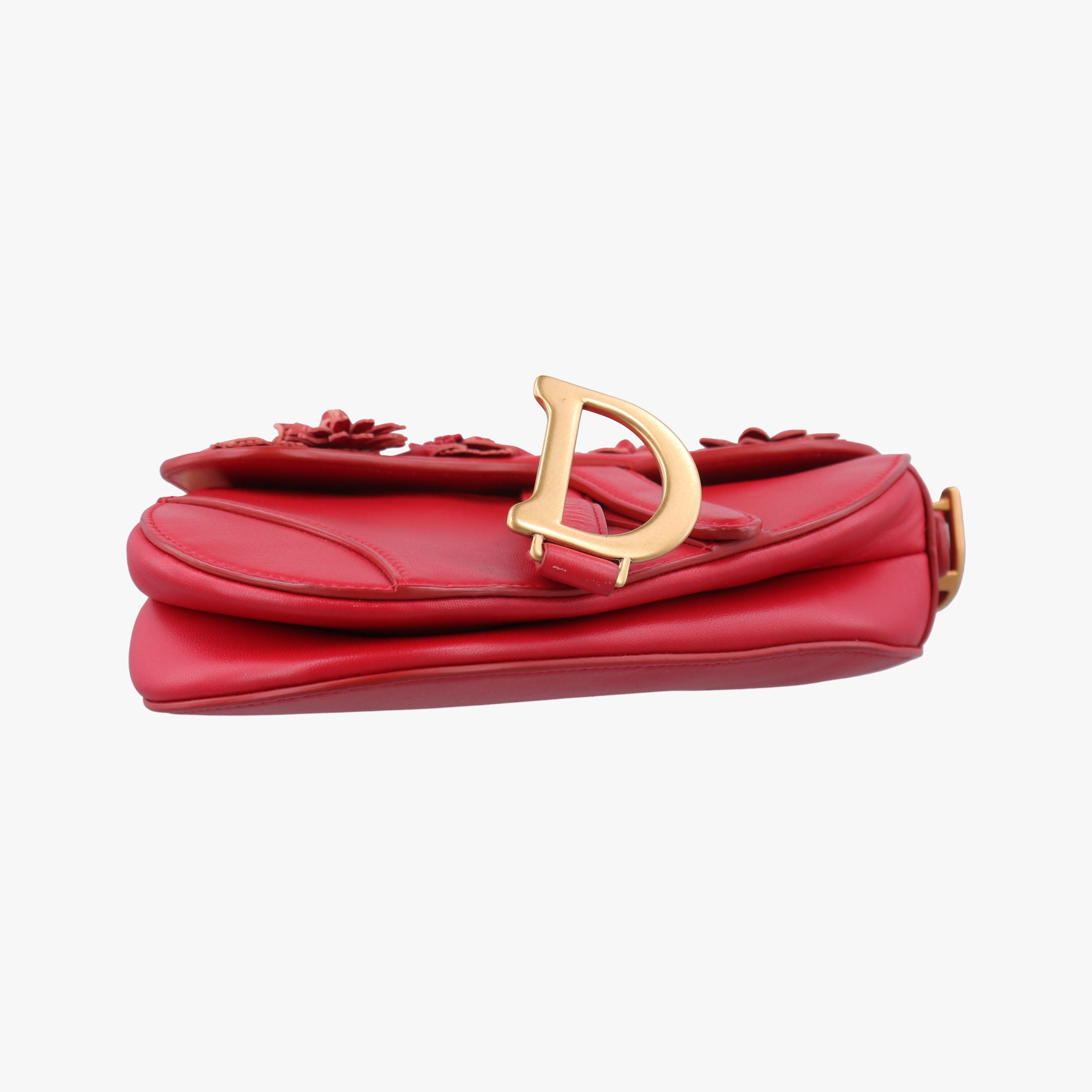 Pre-owned Christian Dior Flowers Saddle Red leather  handbag | stylenewstar