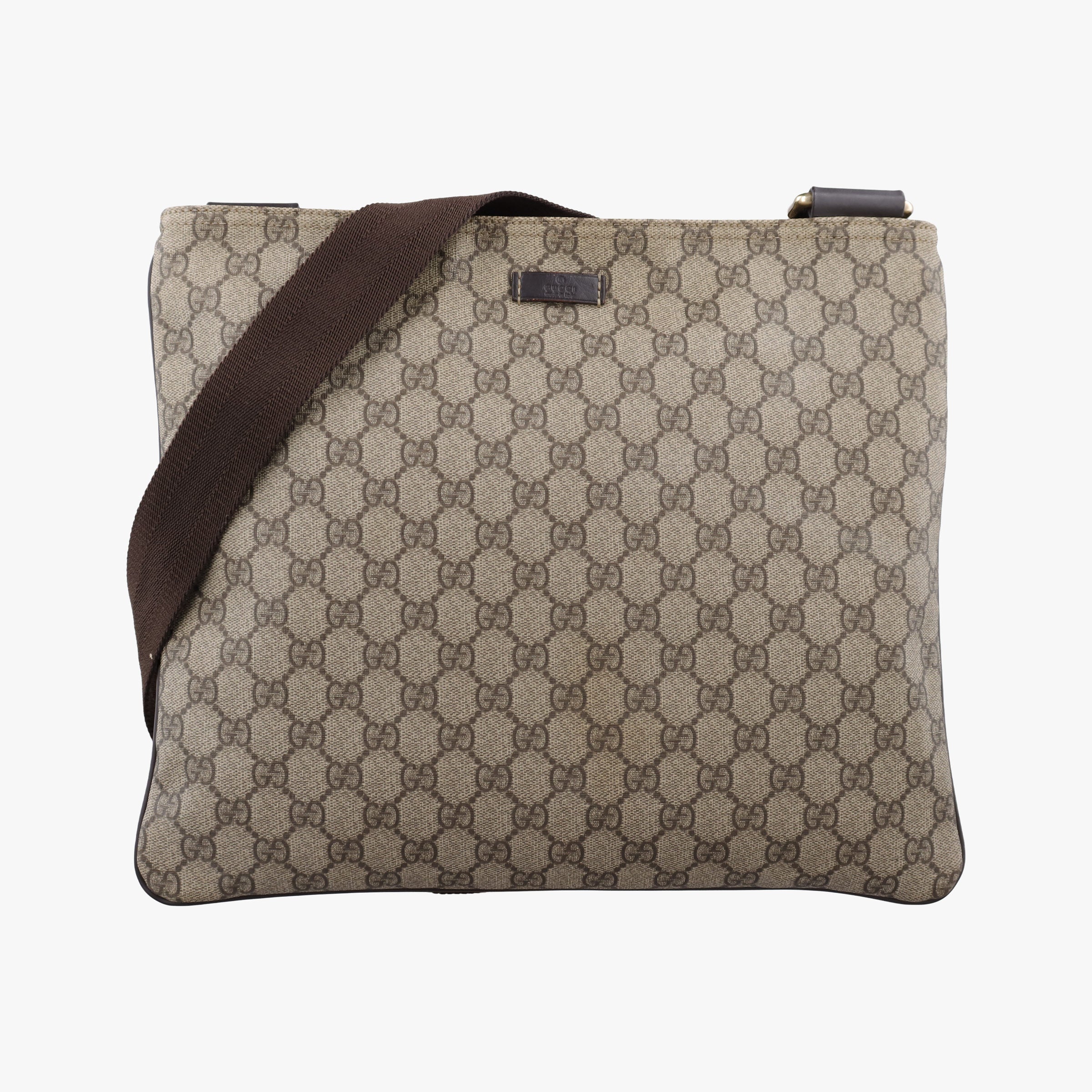 Pre-owned Gucci GG Plus GG Supreme Beige×Brown PVC coated canvas 201446 shoulderbag | stylenewstar