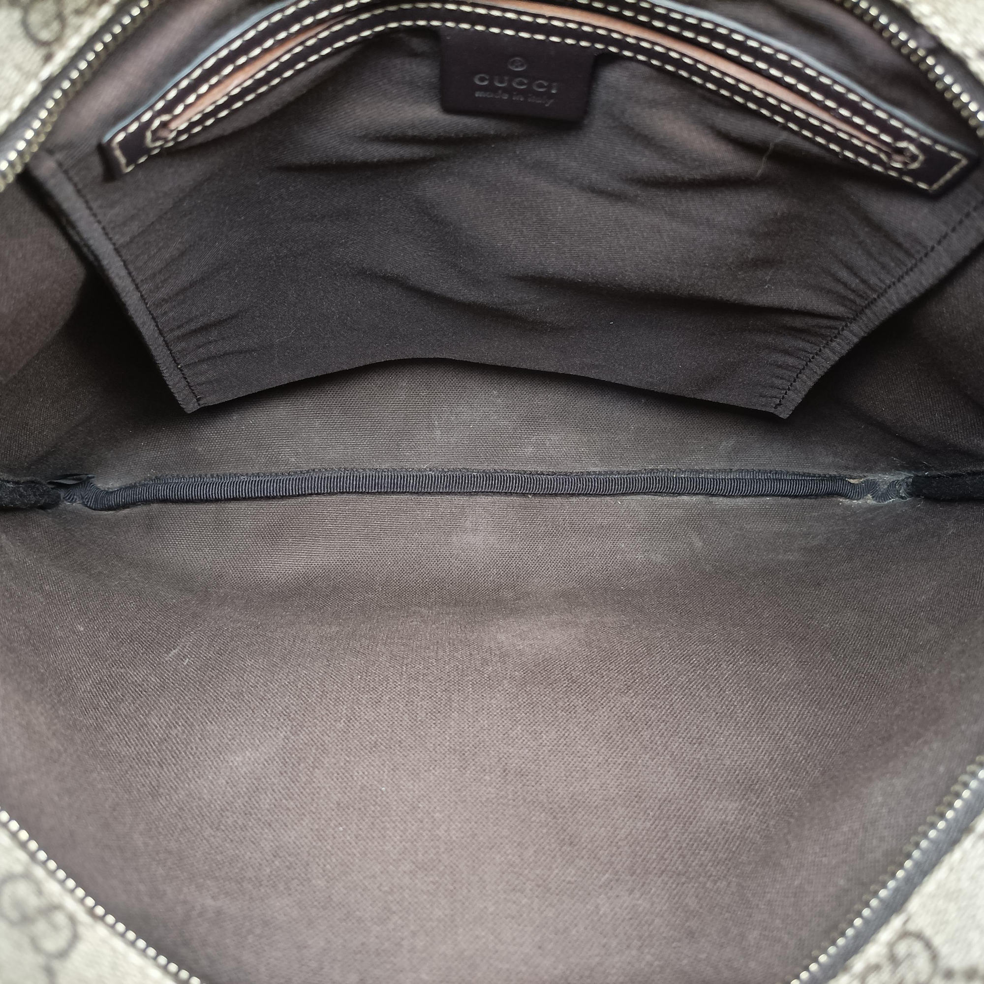 Pre-owned Gucci GG Plus GG Supreme Beige×Brown PVC coated canvas 201446 shoulderbag | stylenewstar