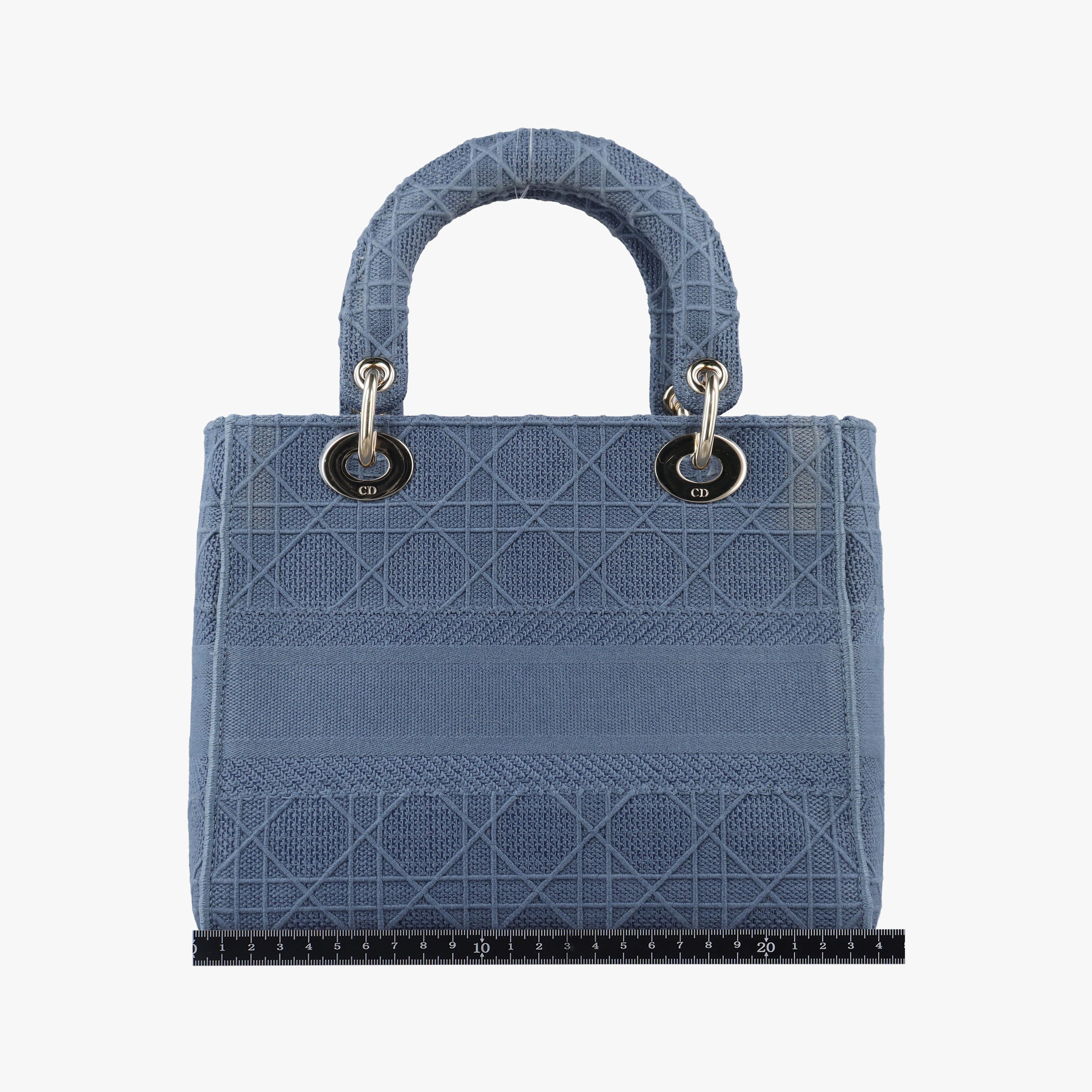 Pre-owned Christian Dior Lady Dior Navy Jacquard  shoulderbag | stylenewstar