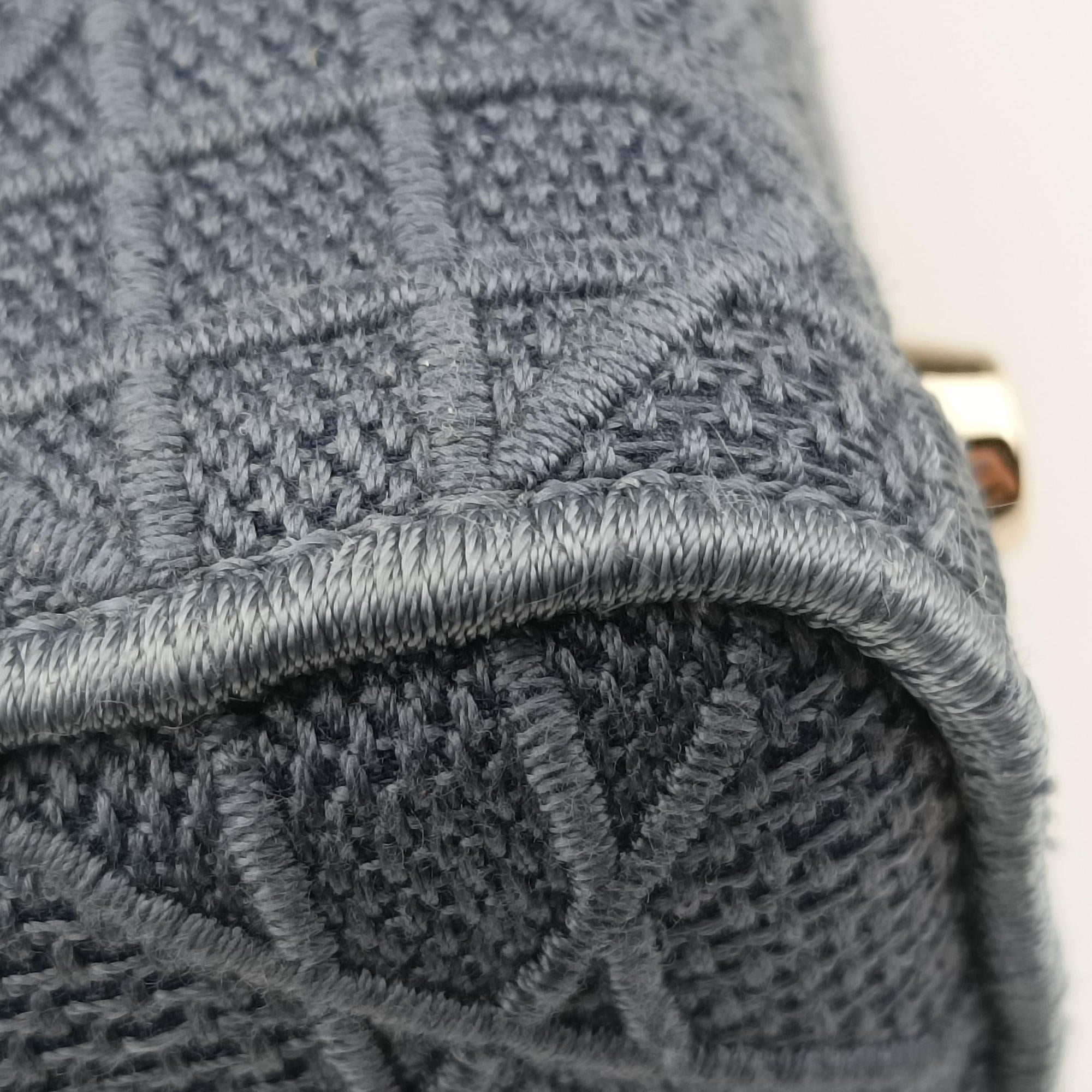 Pre-owned Christian Dior Lady Dior Navy Jacquard  shoulderbag | stylenewstar