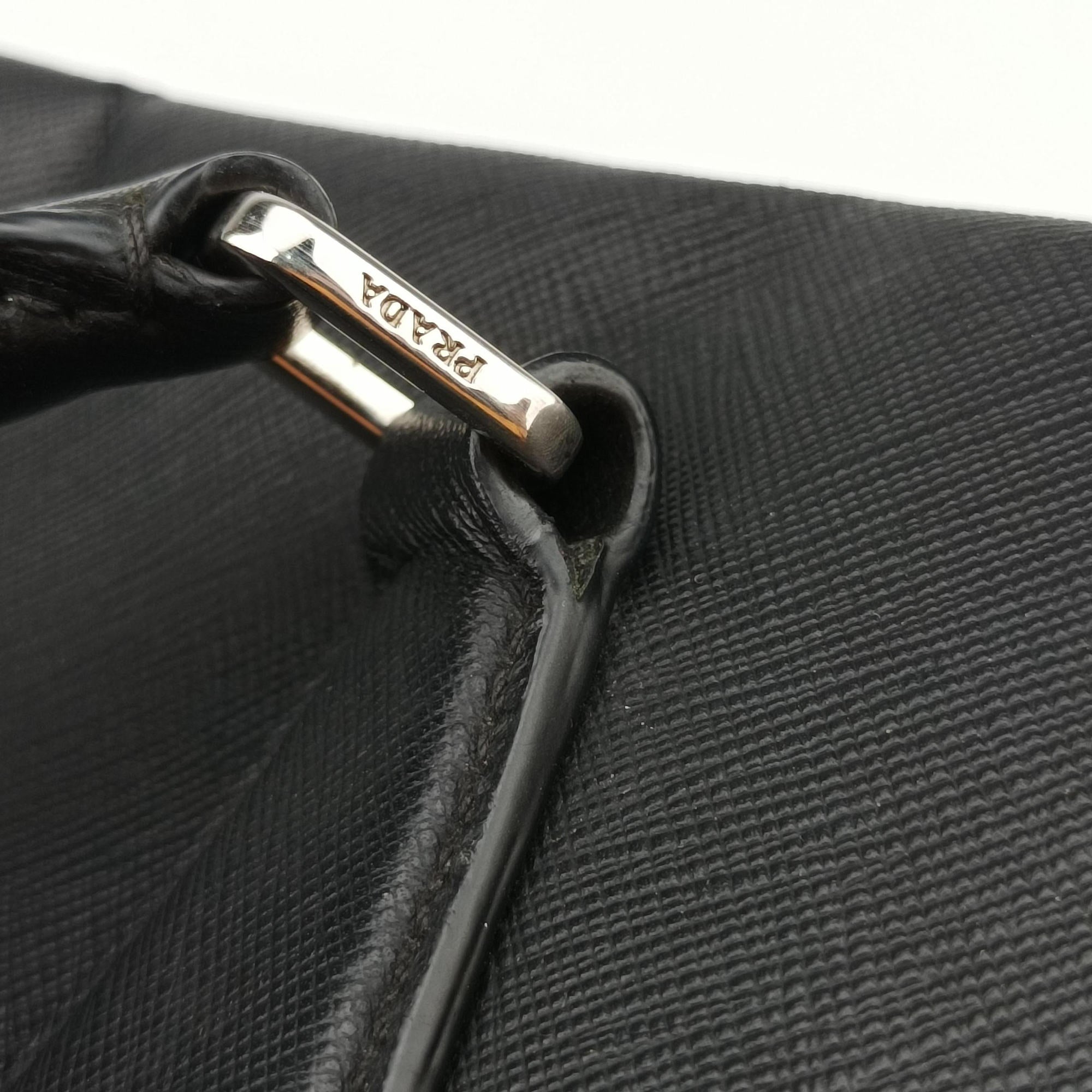 Pre-owned Prada business bag briefcase Black SAFFIANO Leather 2VE363 handbag | stylenewstar