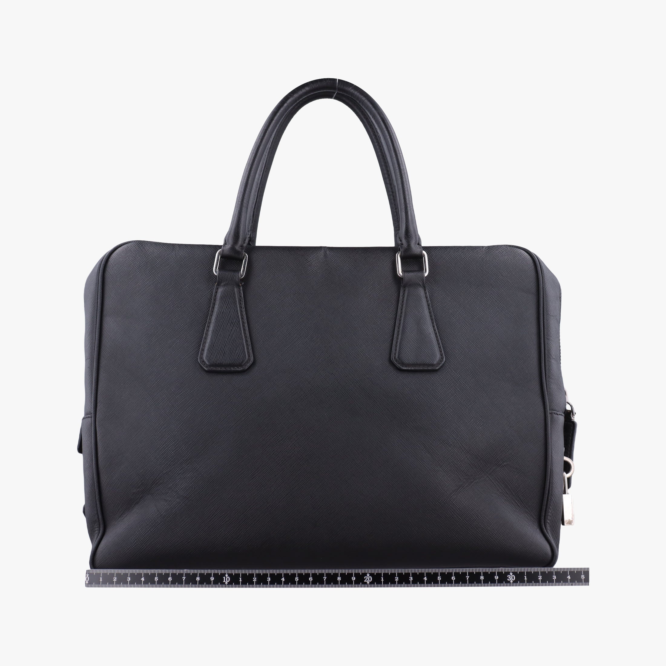 Pre-owned Prada business bag briefcase Black SAFFIANO Leather 2VE363 handbag | stylenewstar