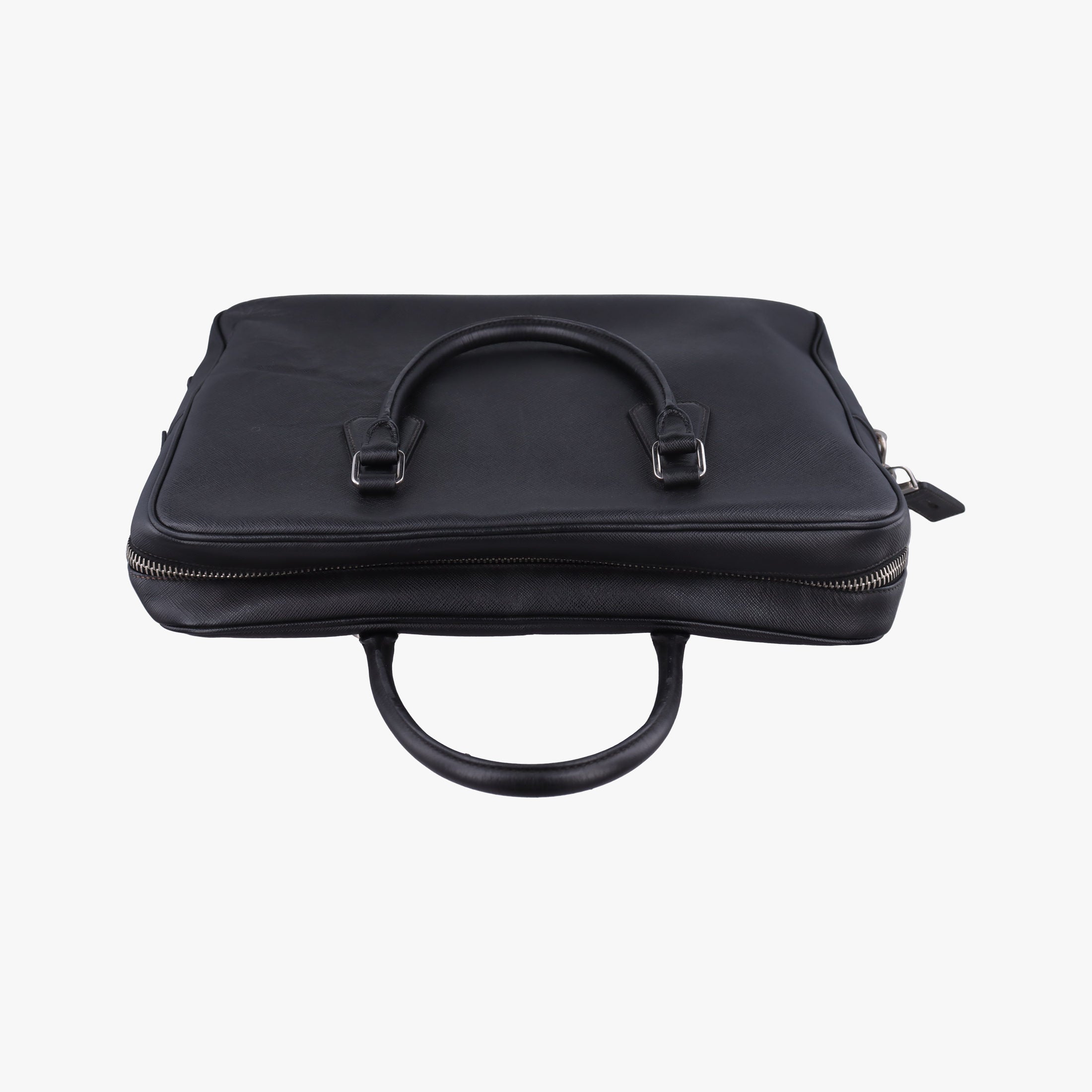 Pre-owned Prada business bag briefcase Black SAFFIANO Leather 2VE363 handbag | stylenewstar