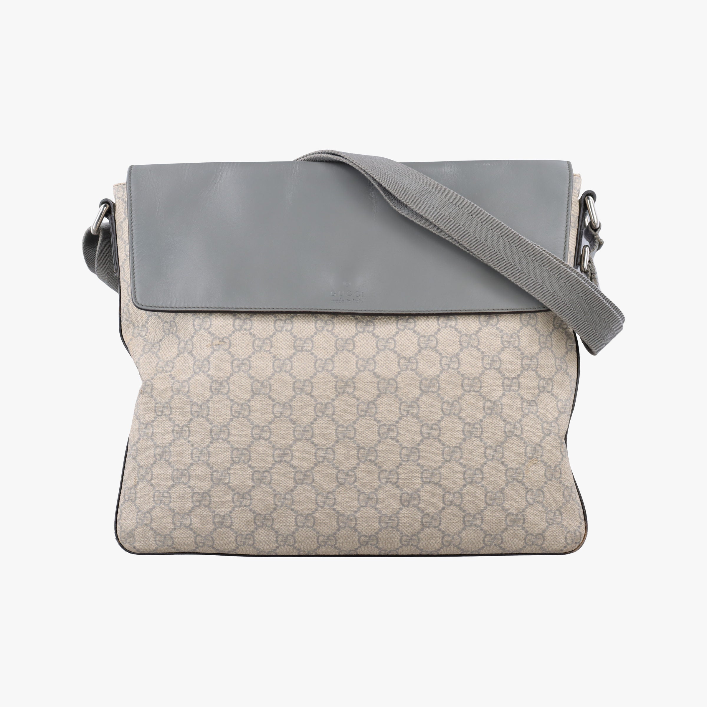 Pre-owned Gucci GG Supreme Messenger Beige×gray PVC coated canvas×Leather 353429 shoulderbag | stylenewstar