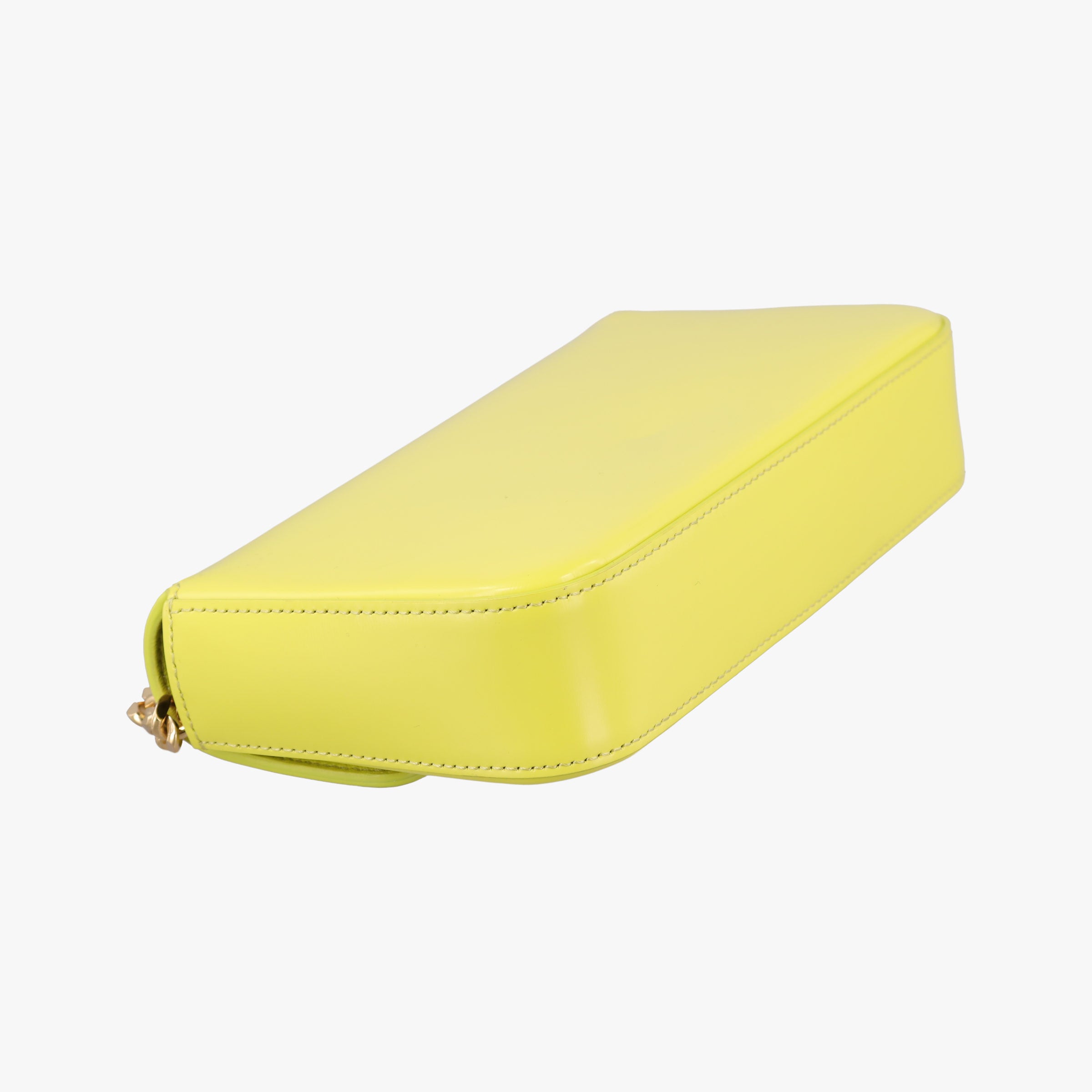 Pre-owned Celine Triomphe Chain Yellow Leather  shoulderbag | stylenewstar