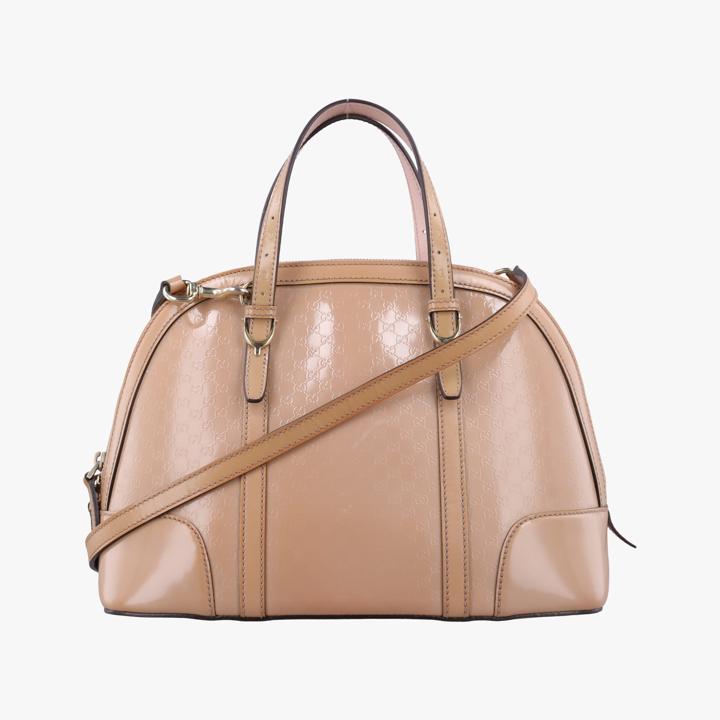 Pre-owned Gucci Microguccissima Beige Patent Leather 309617 shoulderbag | stylenewstar