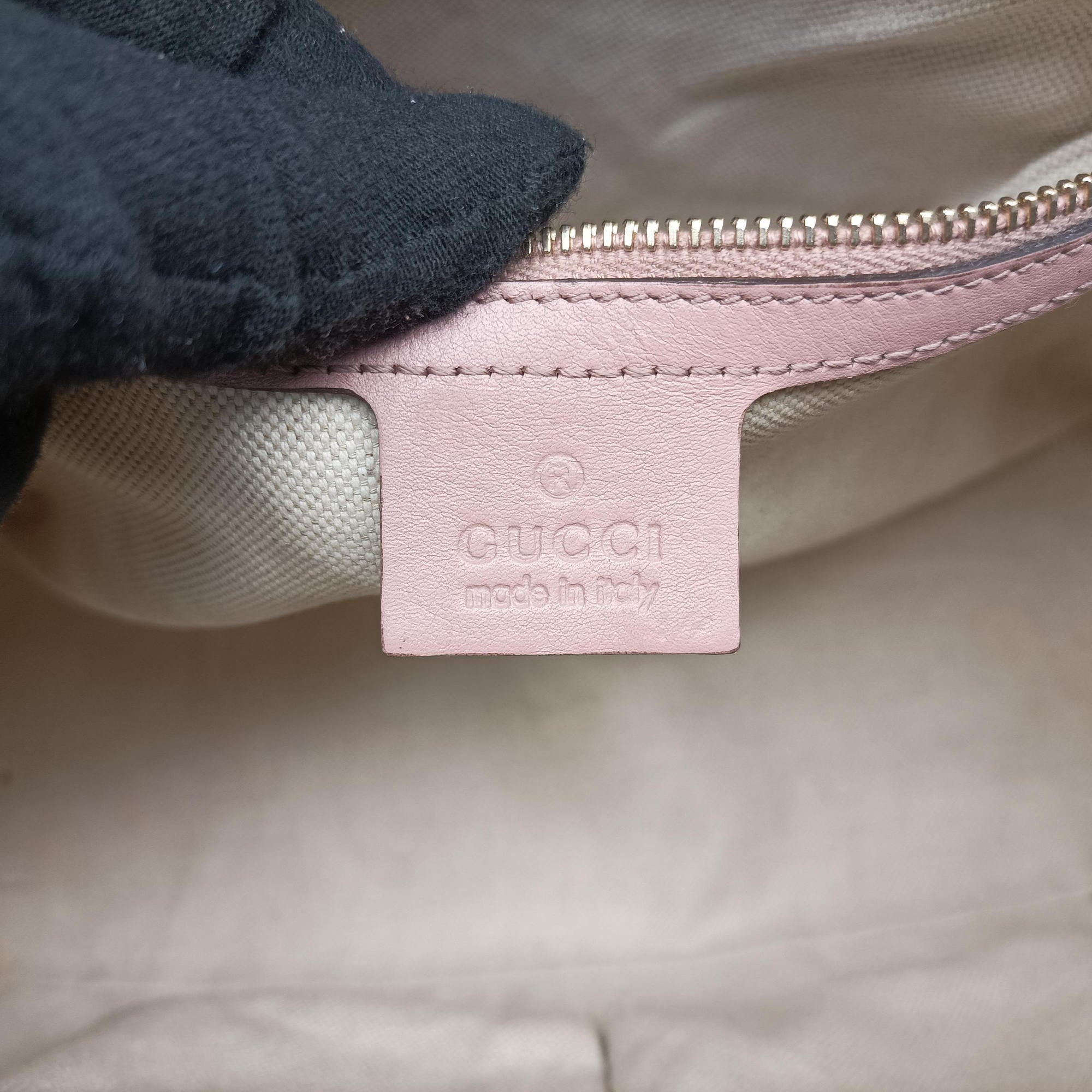 Pre-owned Gucci Microguccissima Beige Patent Leather 309617 shoulderbag | stylenewstar