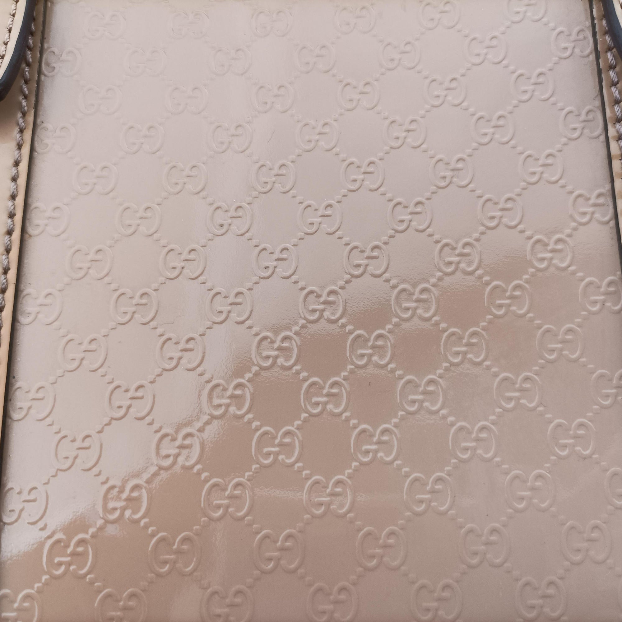 Pre-owned Gucci Microguccissima Beige Patent Leather 309617 shoulderbag | stylenewstar