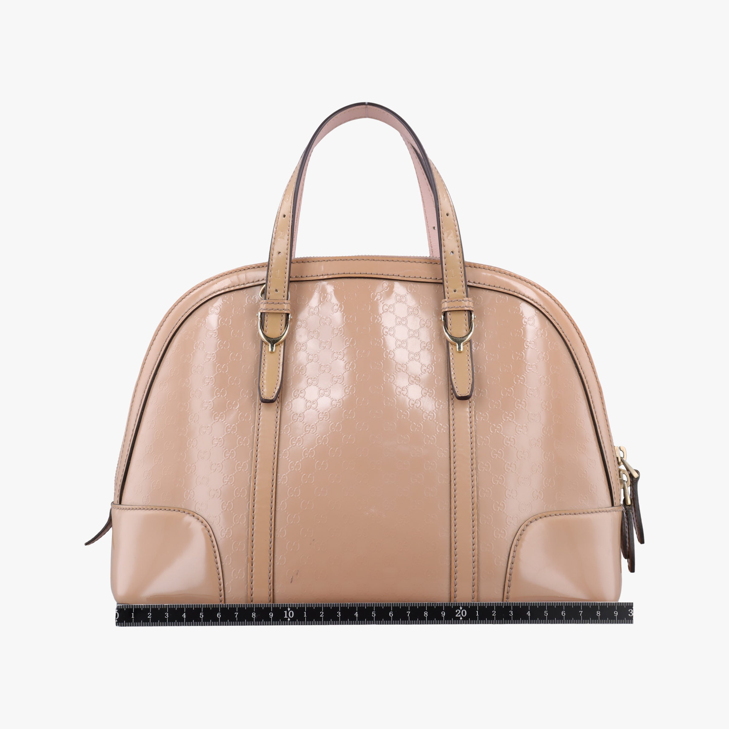 Pre-owned Gucci Microguccissima Beige Patent Leather 309617 shoulderbag | stylenewstar