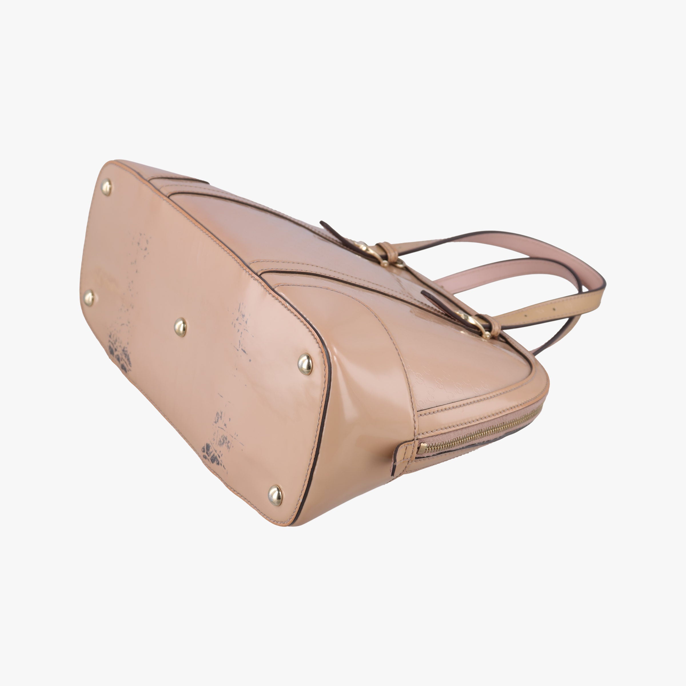 Pre-owned Gucci Microguccissima Beige Patent Leather 309617 shoulderbag | stylenewstar