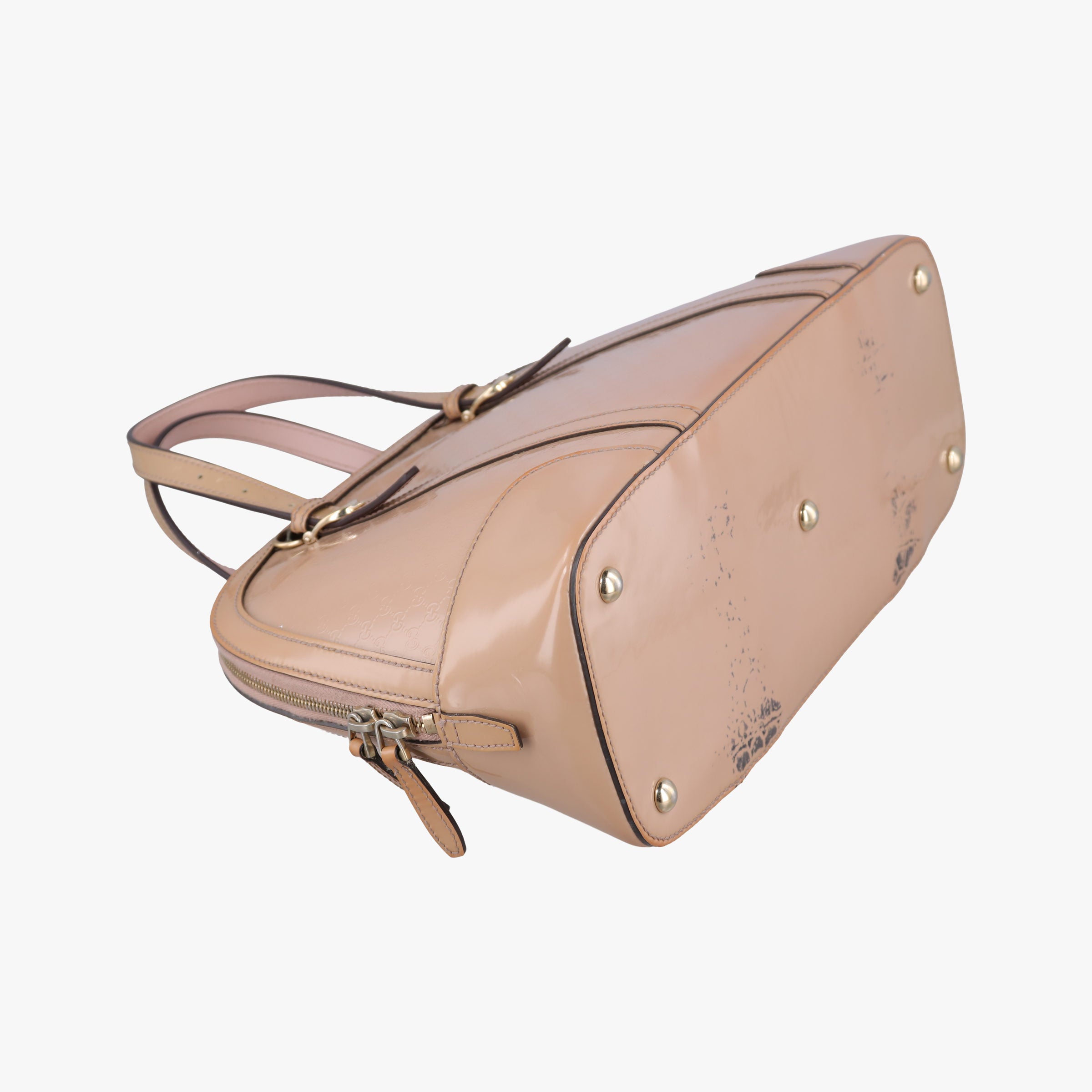 Pre-owned Gucci Microguccissima Beige Patent Leather 309617 shoulderbag | stylenewstar