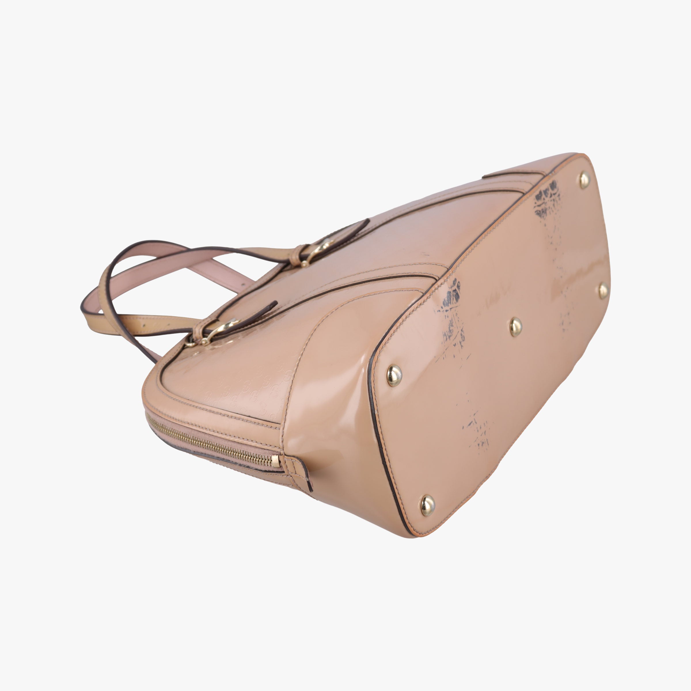 Pre-owned Gucci Microguccissima Beige Patent Leather 309617 shoulderbag | stylenewstar