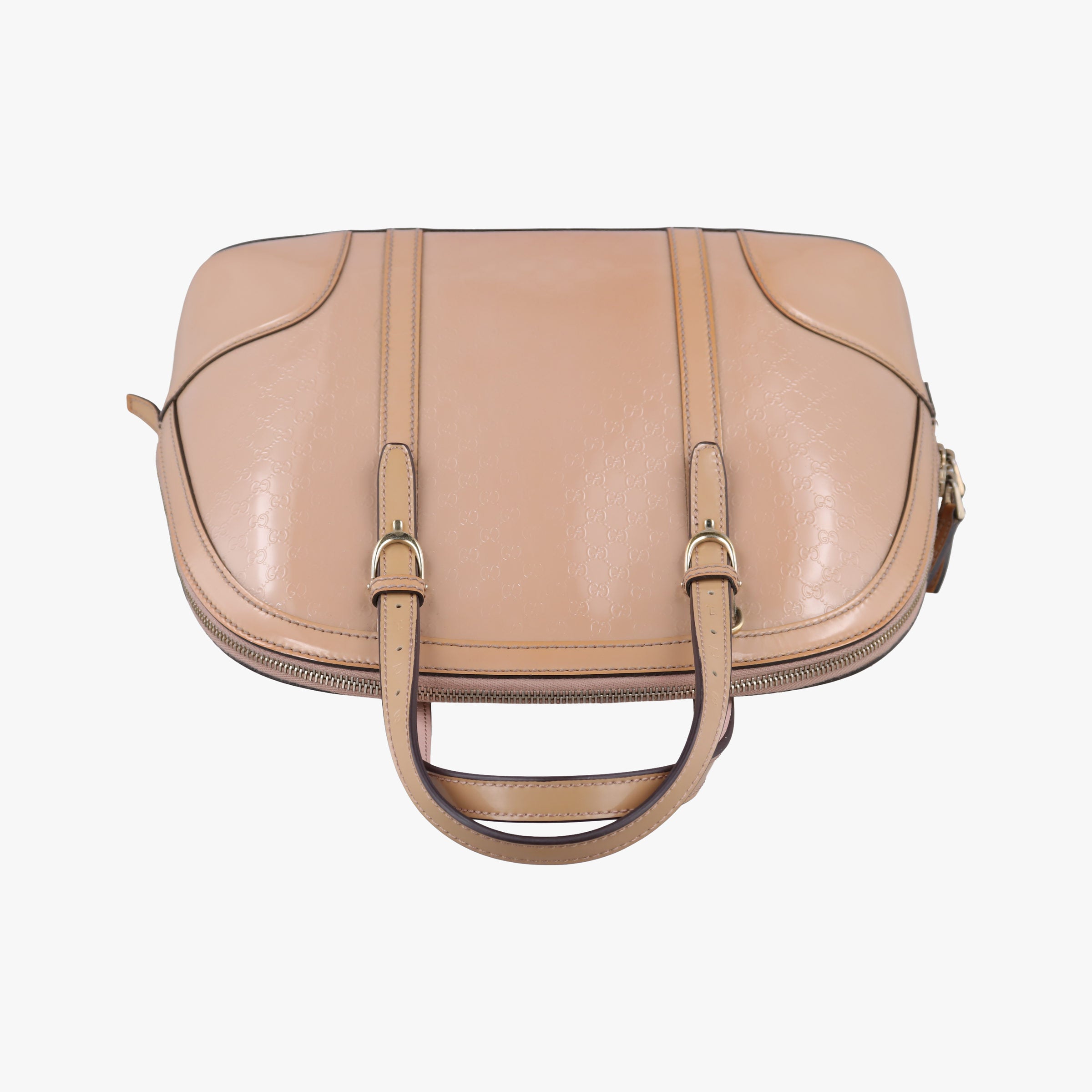 Pre-owned Gucci Microguccissima Beige Patent Leather 309617 shoulderbag | stylenewstar