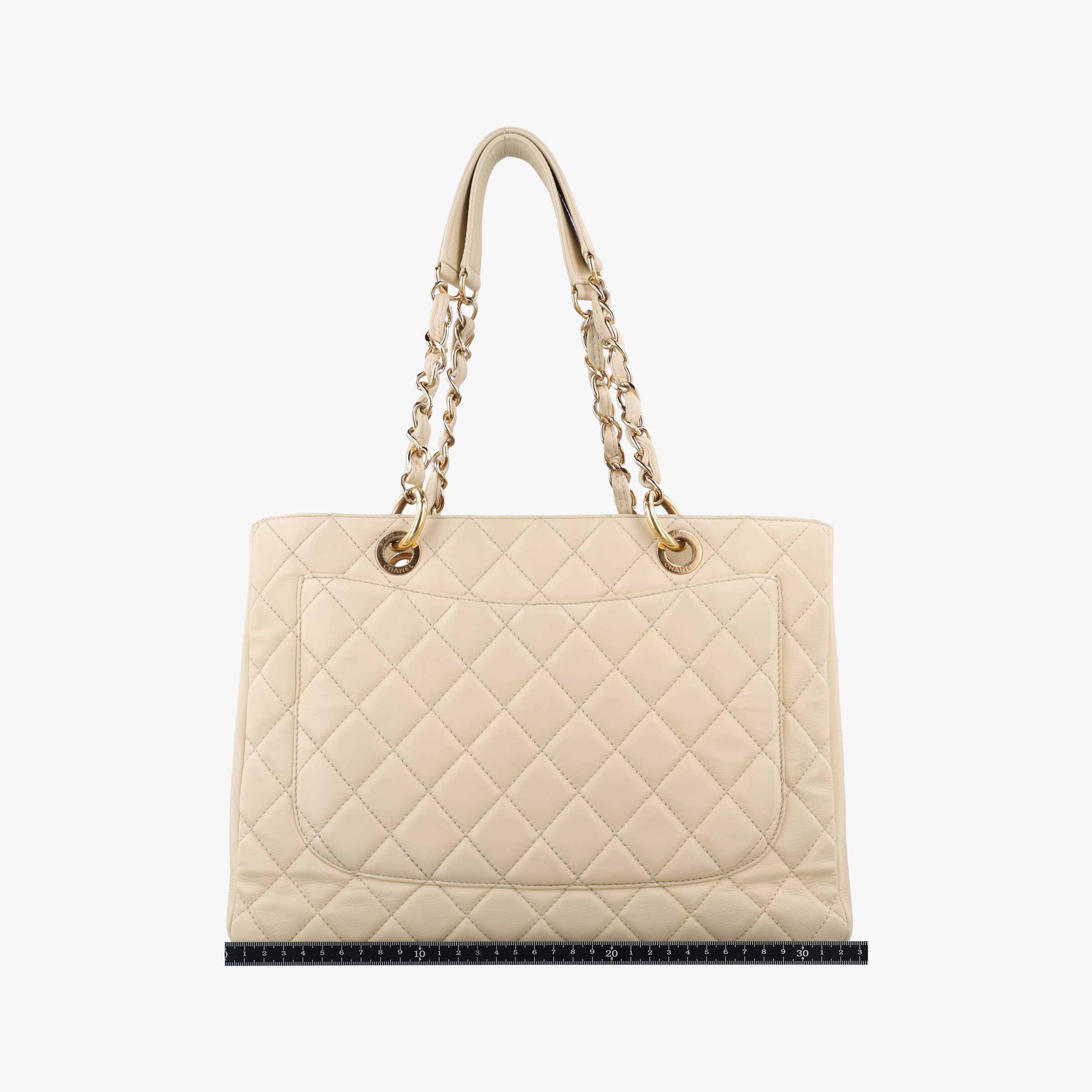 Pre-owned Chanel Matelasse Cocomark GST Beige caviar skin A50995 handbag | stylenewstar