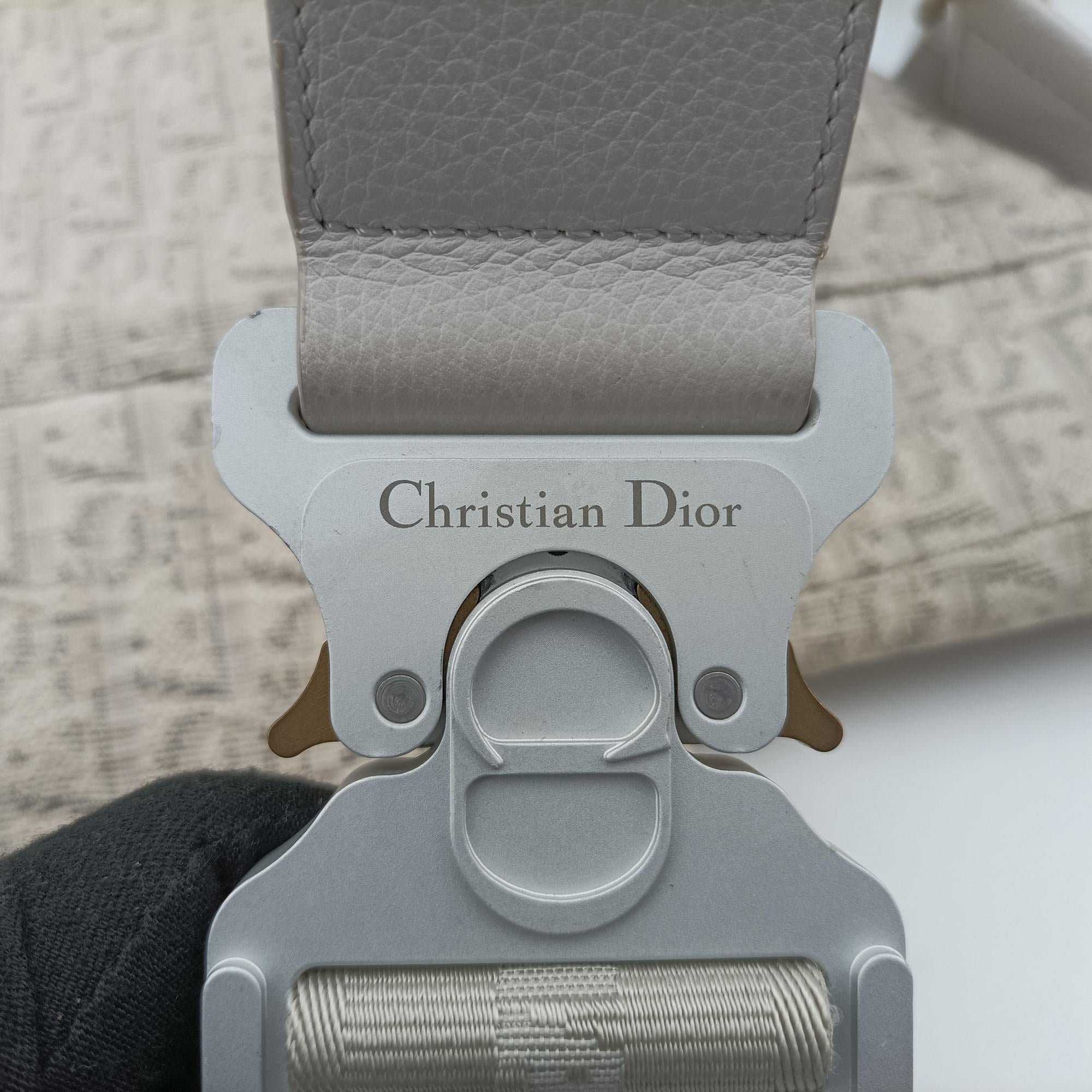 Pre-owned Christian Dior Saddle White Jacquard × Leather  crossbodybag | stylenewstar