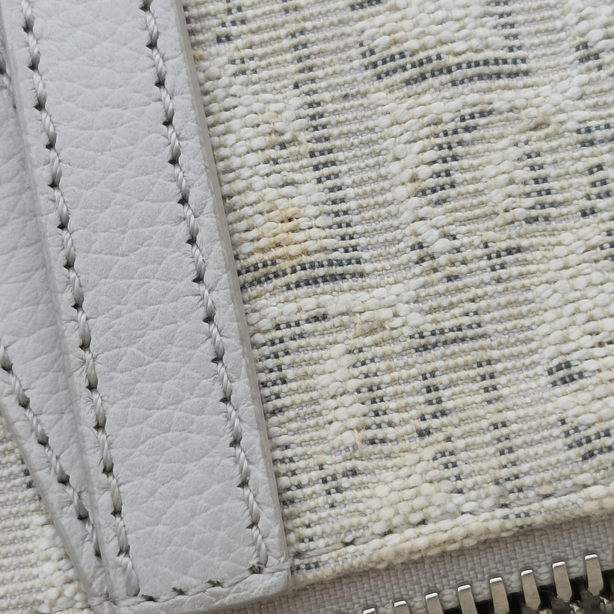 Pre-owned Christian Dior Saddle White Jacquard × Leather  crossbodybag | stylenewstar