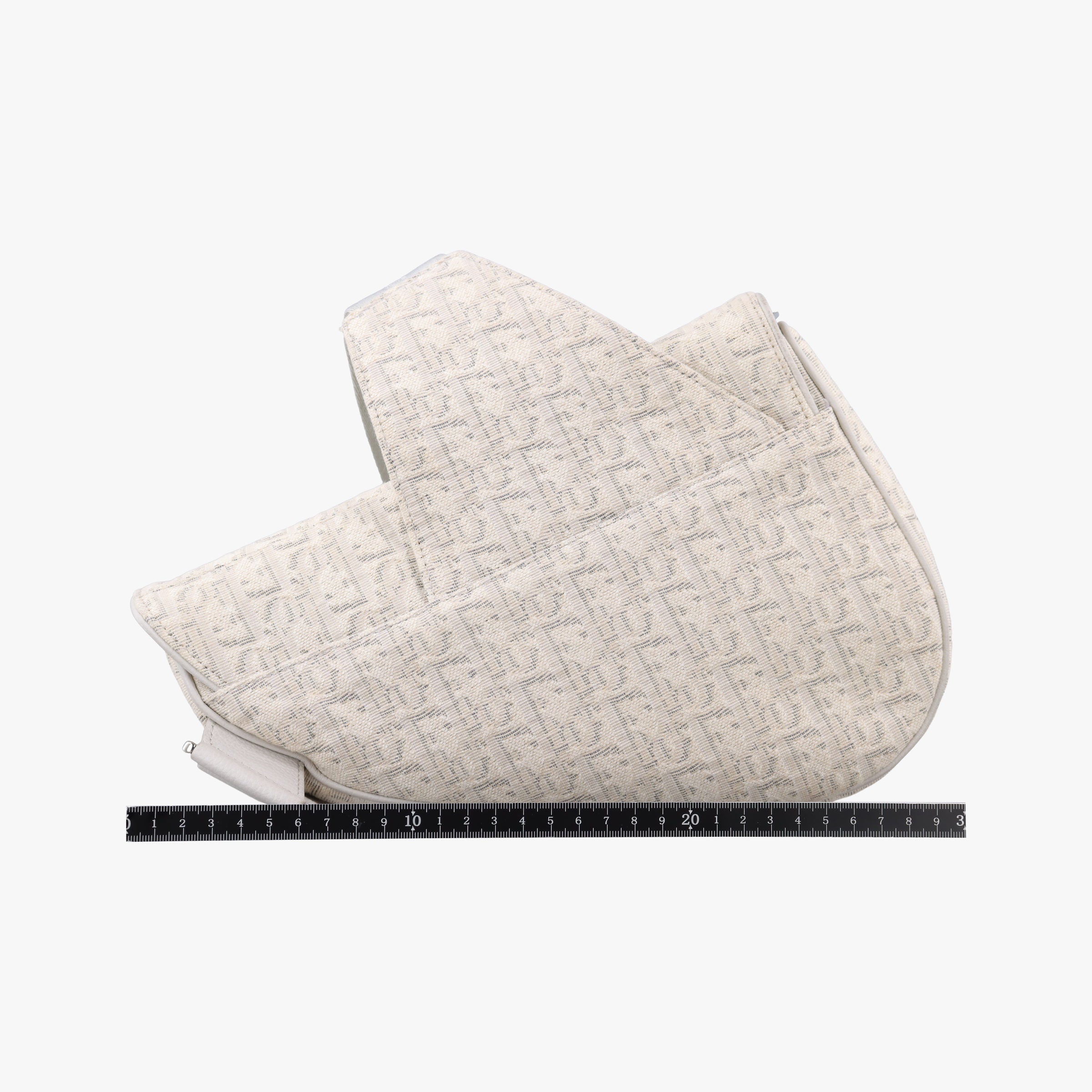 Pre-owned Christian Dior Saddle White Jacquard × Leather  crossbodybag | stylenewstar