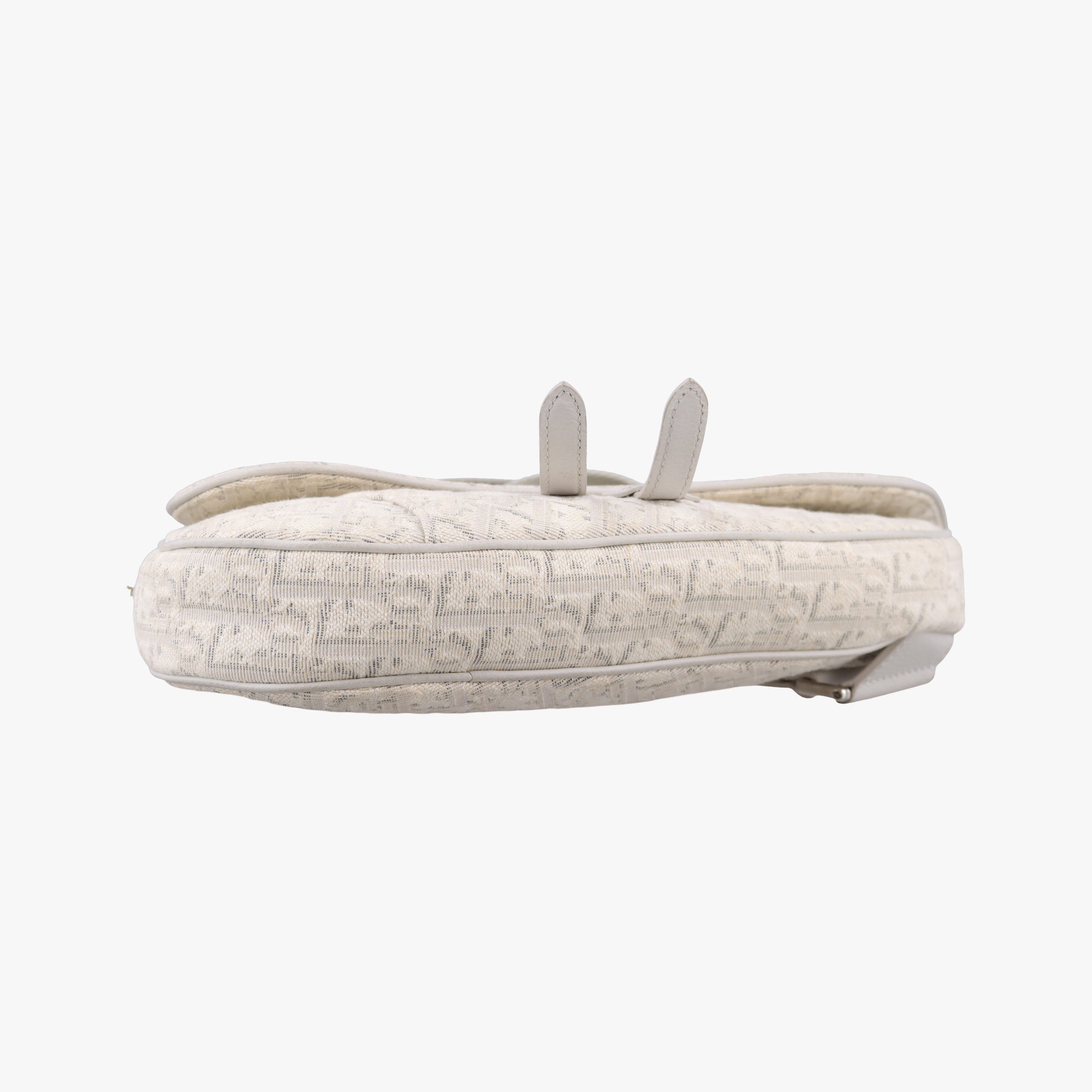Pre-owned Christian Dior Saddle White Jacquard × Leather  crossbodybag | stylenewstar