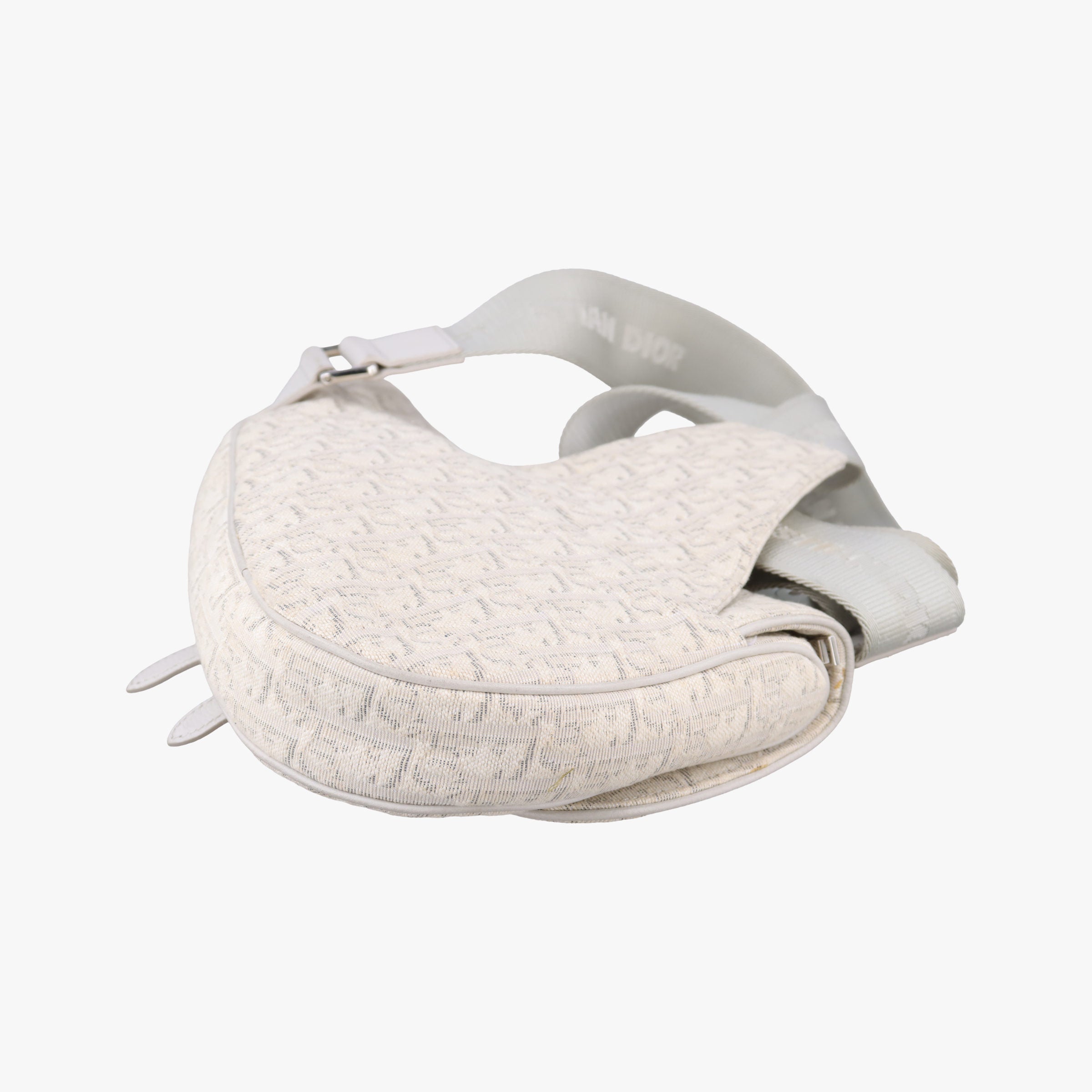 Pre-owned Christian Dior Saddle White Jacquard × Leather  crossbodybag | stylenewstar