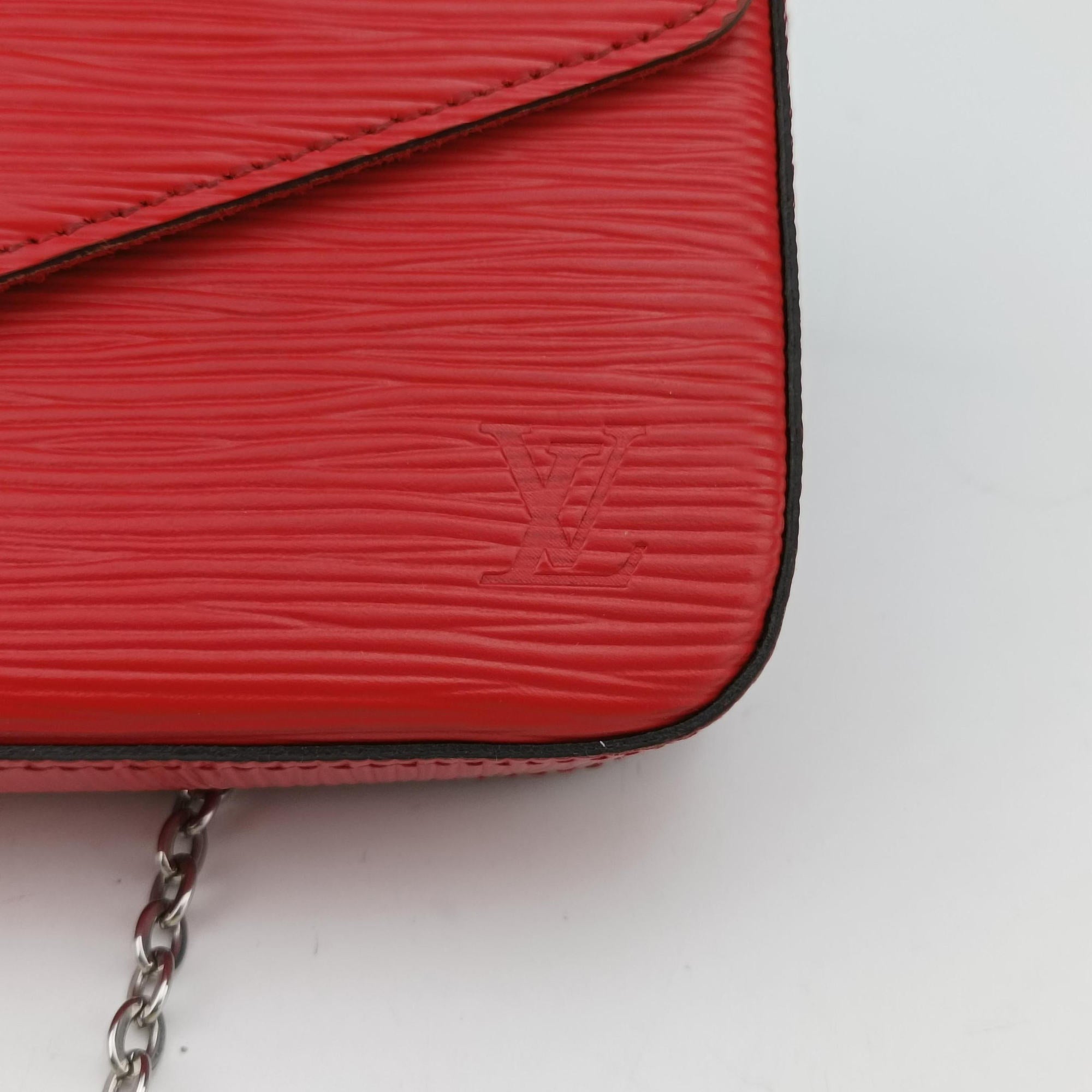 Pre-owned Louis Vuitton Pochette Felice COQUELICOT Epi M41559 shoulderbag | stylenewstar