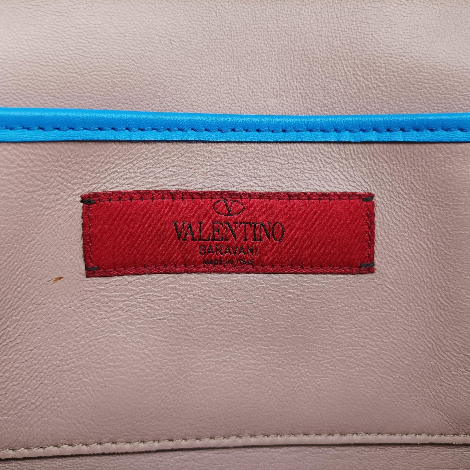 Pre-owned Valentino ROCKSTUD Blue Leather  shoulderbag | stylenewstar