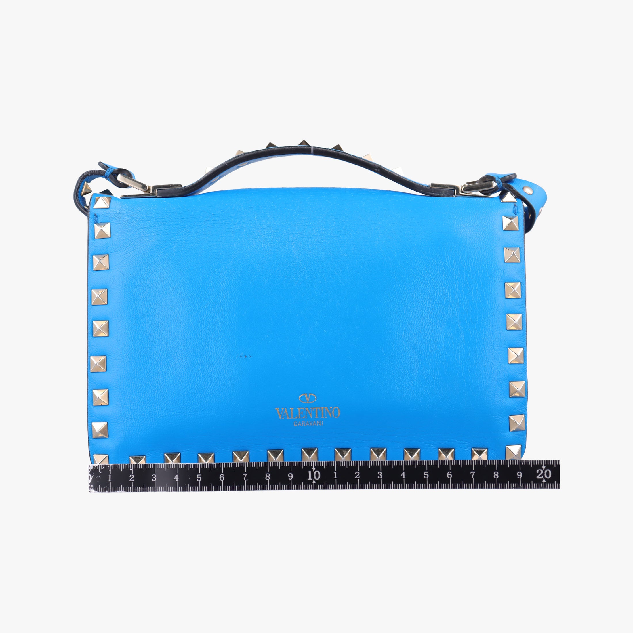 Pre-owned Valentino ROCKSTUD Blue Leather  shoulderbag | stylenewstar