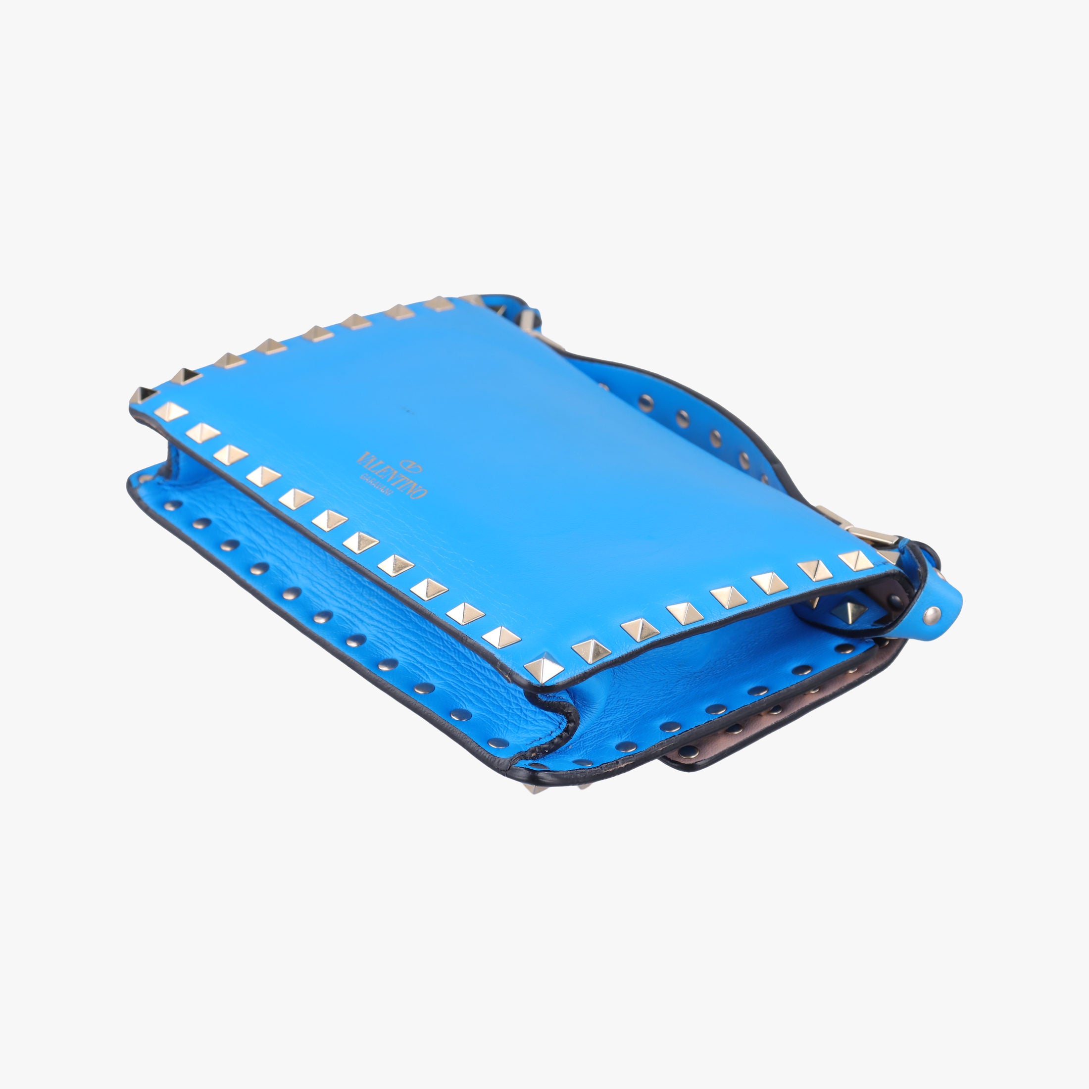 Pre-owned Valentino ROCKSTUD Blue Leather  shoulderbag | stylenewstar