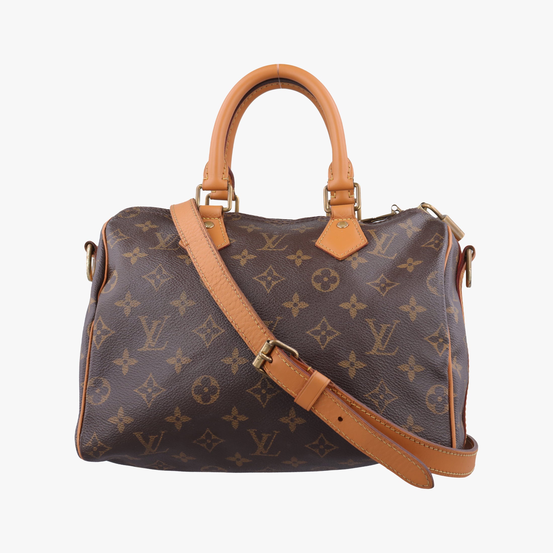 Pre-owned Louis Vuitton Speedy 25 brown Monogram Canvas M41113 shoulderbag | stylenewstar