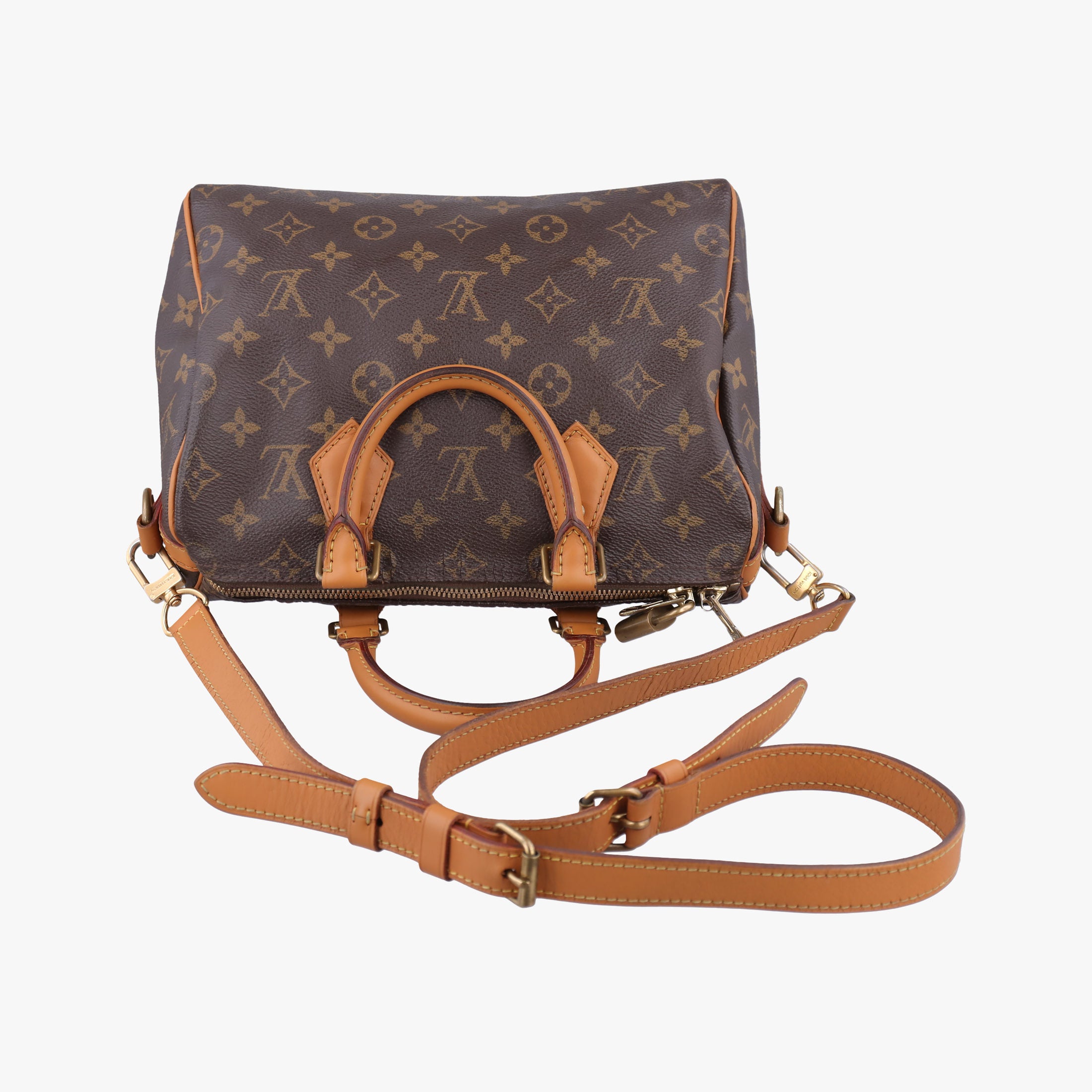 Pre-owned Louis Vuitton Speedy 25 brown Monogram Canvas M41113 shoulderbag | stylenewstar