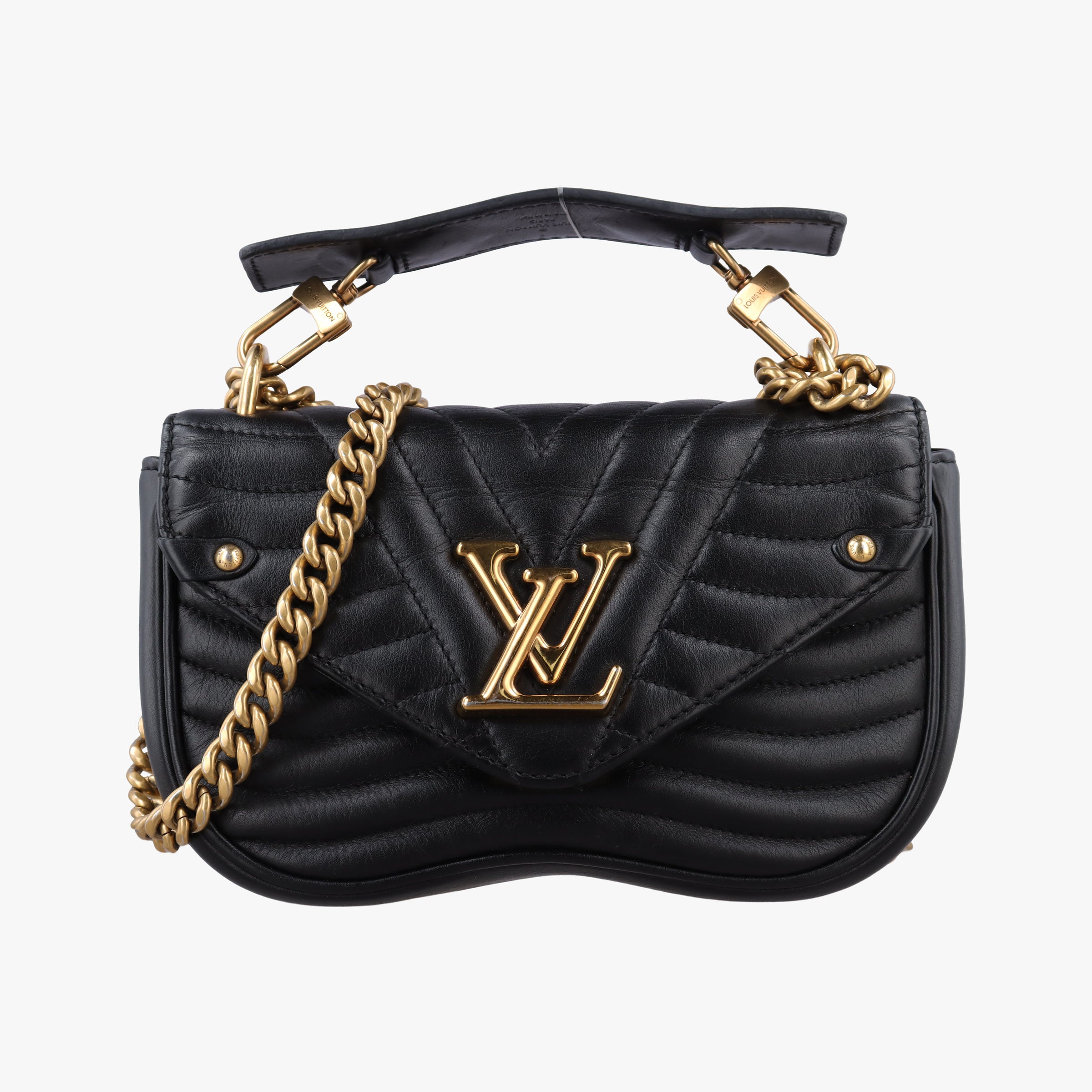 Pre-owned Louis Vuitton New Wave PM Noir Leather M51683 shoulderbag | stylenewstar
