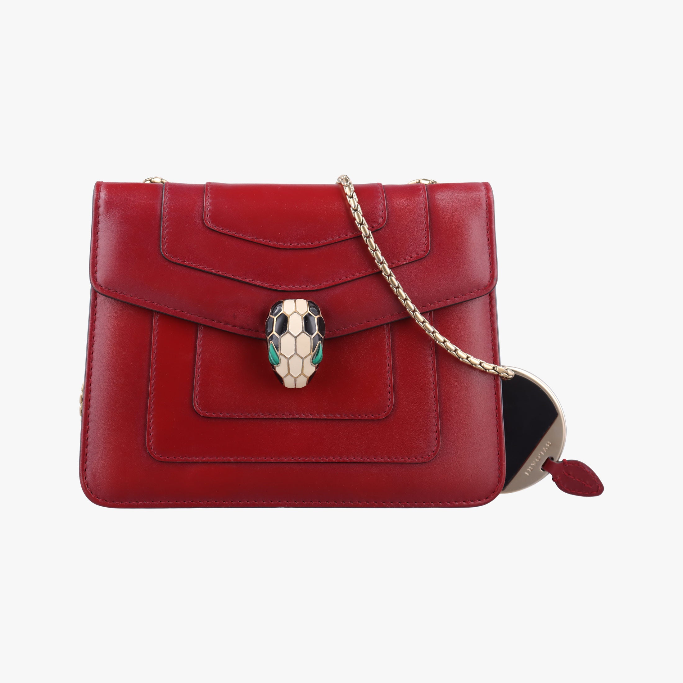 Pre-owned Bvlgari SERPENTI FOREVER Red Leather  shoulderbag | stylenewstar