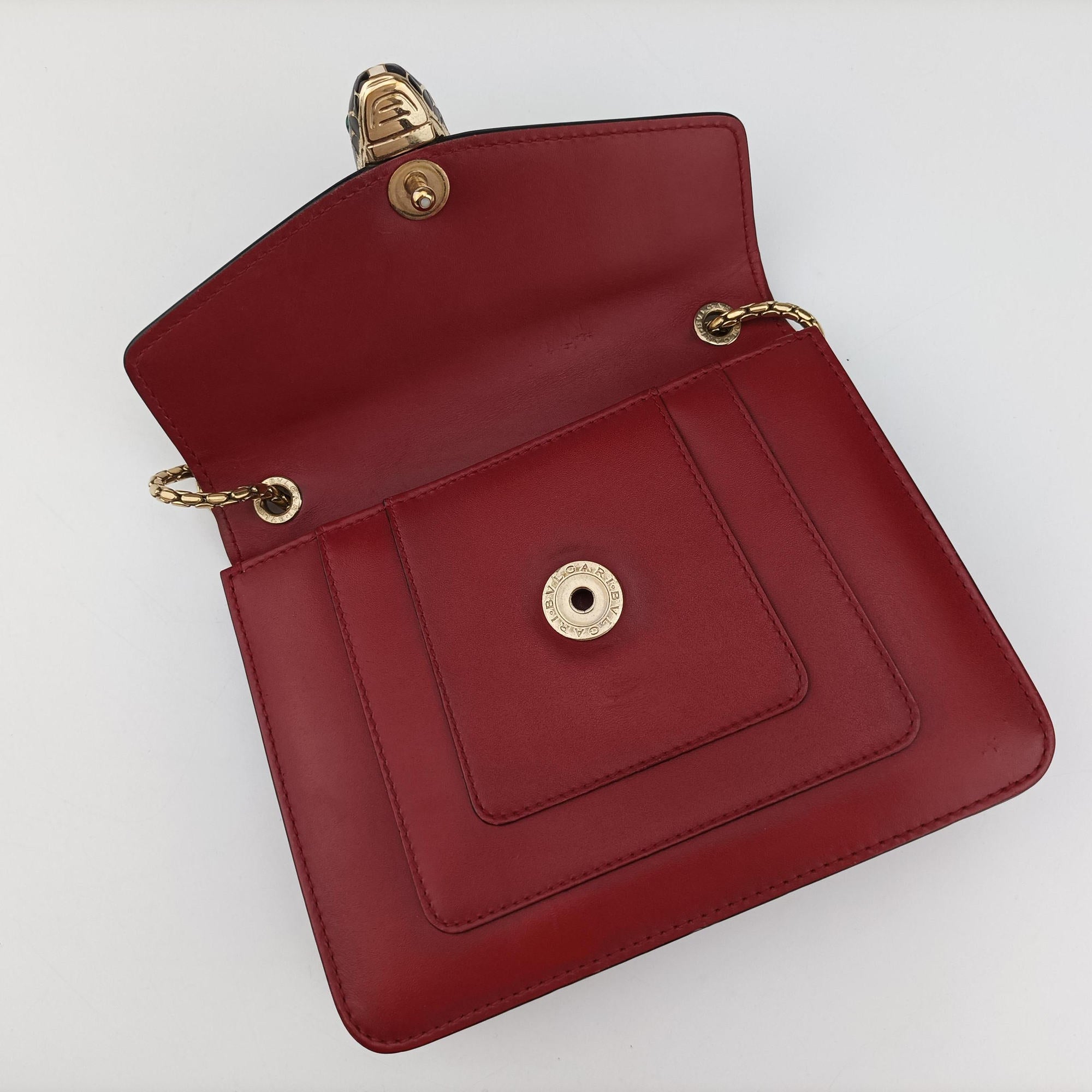 Pre-owned Bvlgari SERPENTI FOREVER Red Leather  shoulderbag | stylenewstar