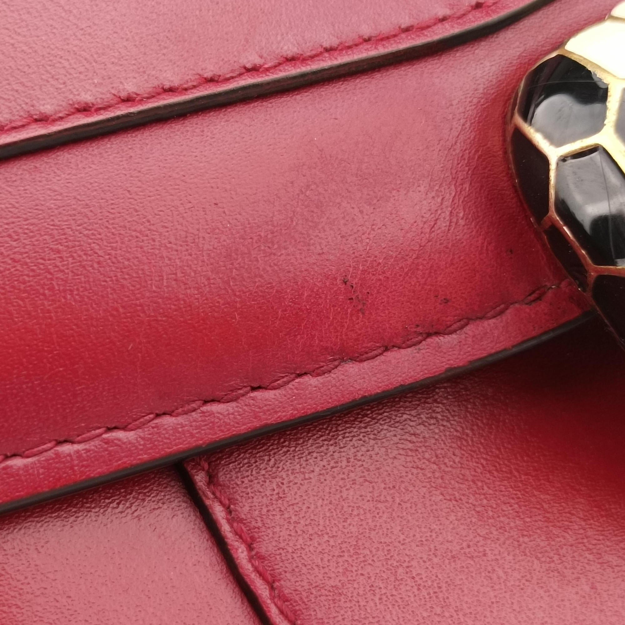 Pre-owned Bvlgari SERPENTI FOREVER Red Leather  shoulderbag | stylenewstar