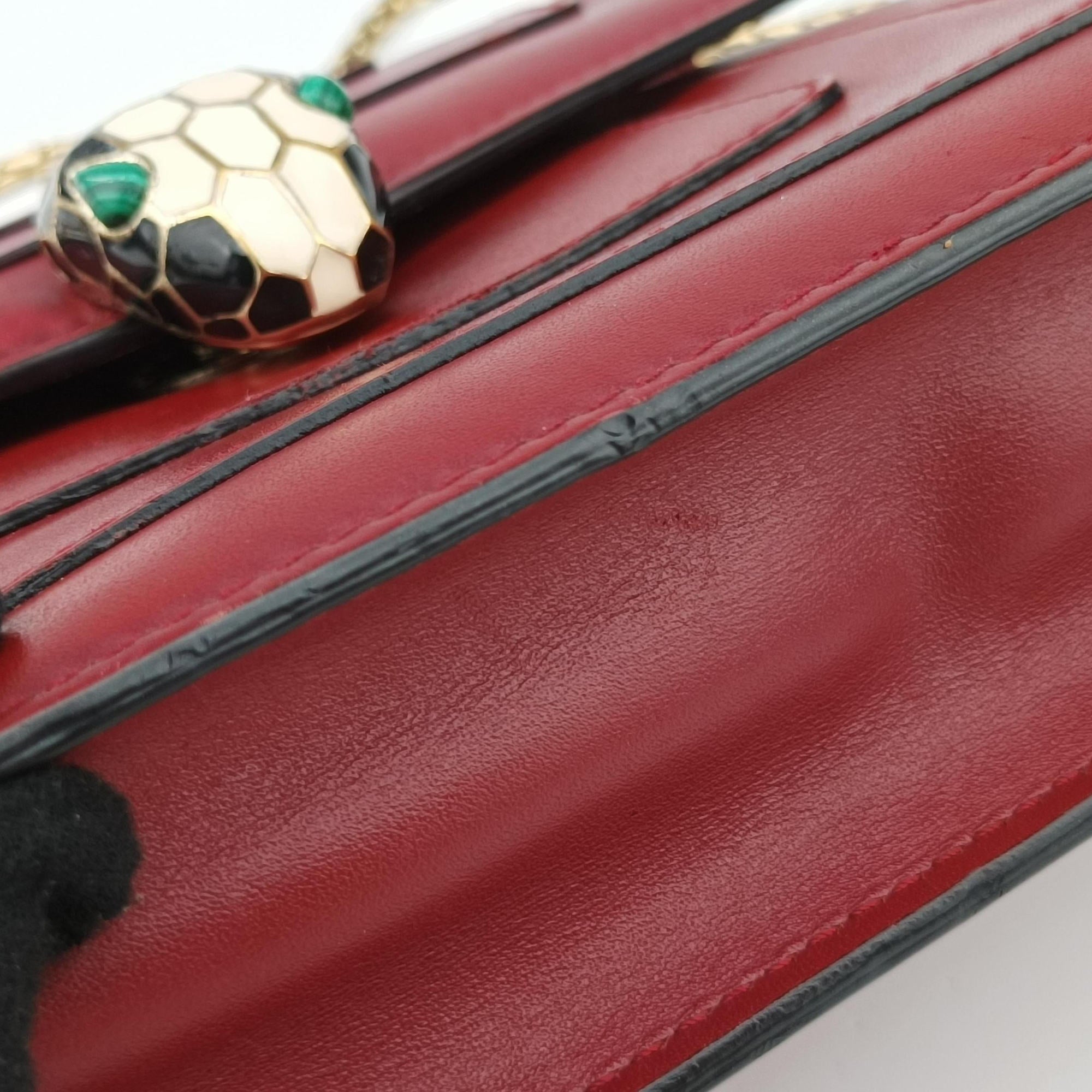 Pre-owned Bvlgari SERPENTI FOREVER Red Leather  shoulderbag | stylenewstar