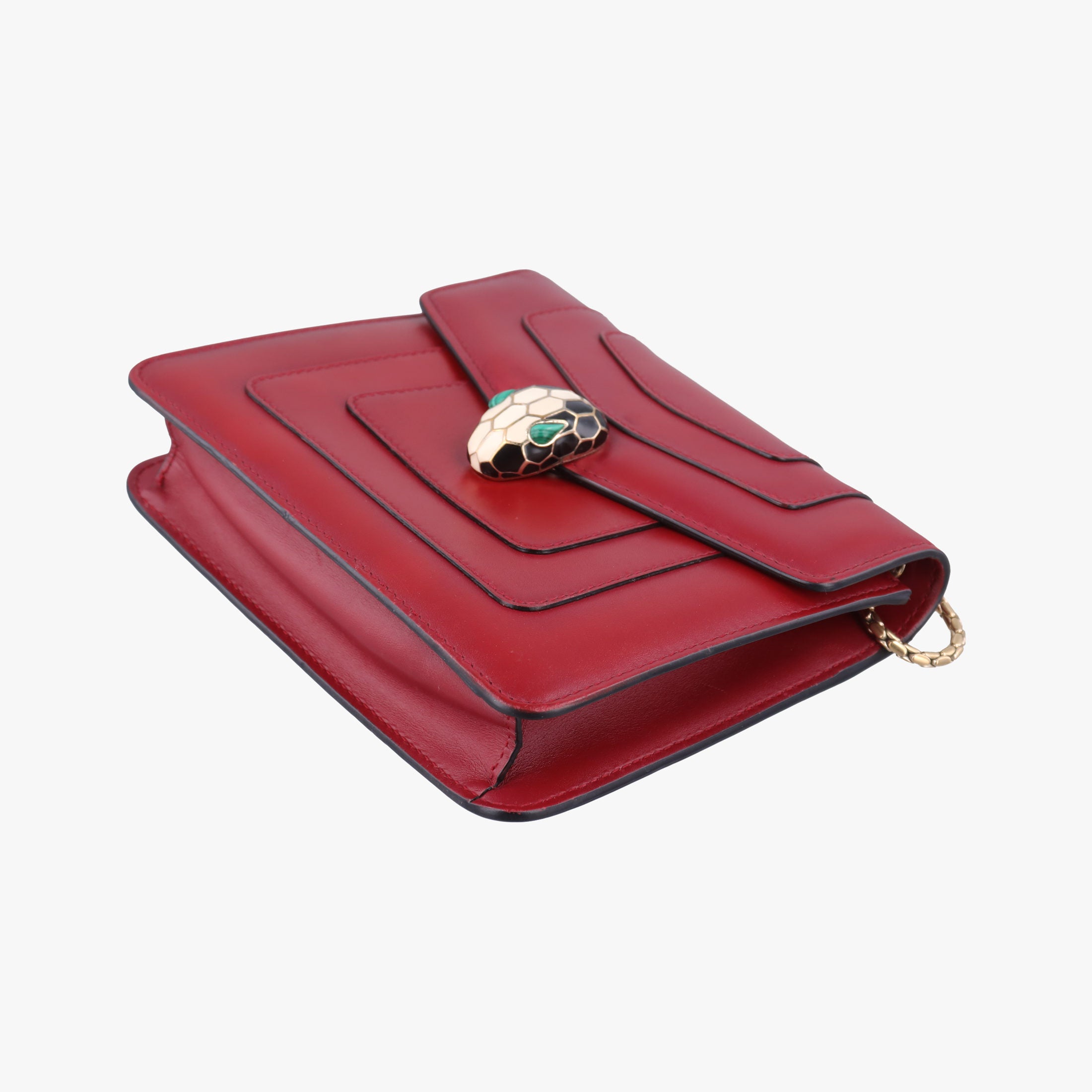 Pre-owned Bvlgari SERPENTI FOREVER Red Leather  shoulderbag | stylenewstar