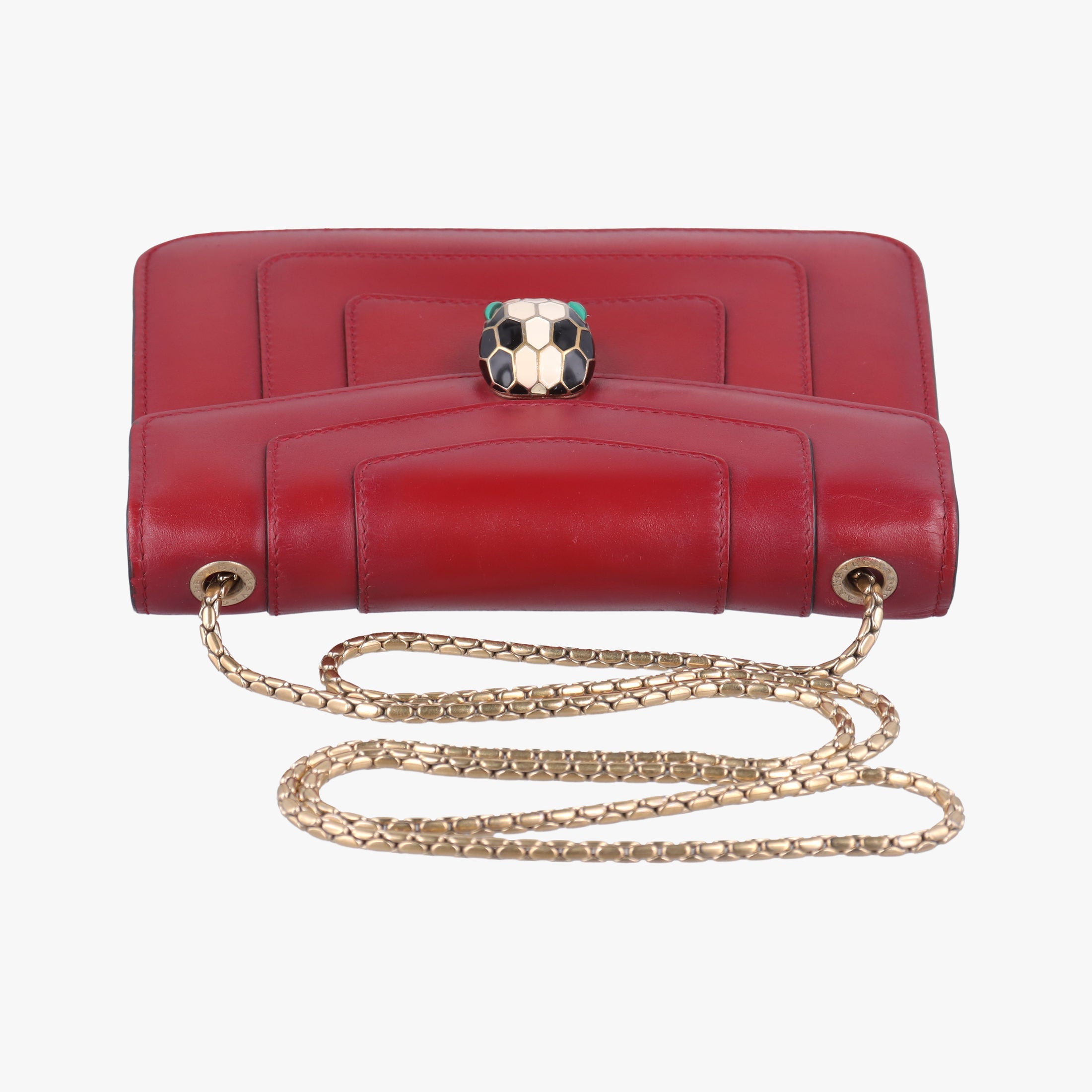Pre-owned Bvlgari SERPENTI FOREVER Red Leather  shoulderbag | stylenewstar