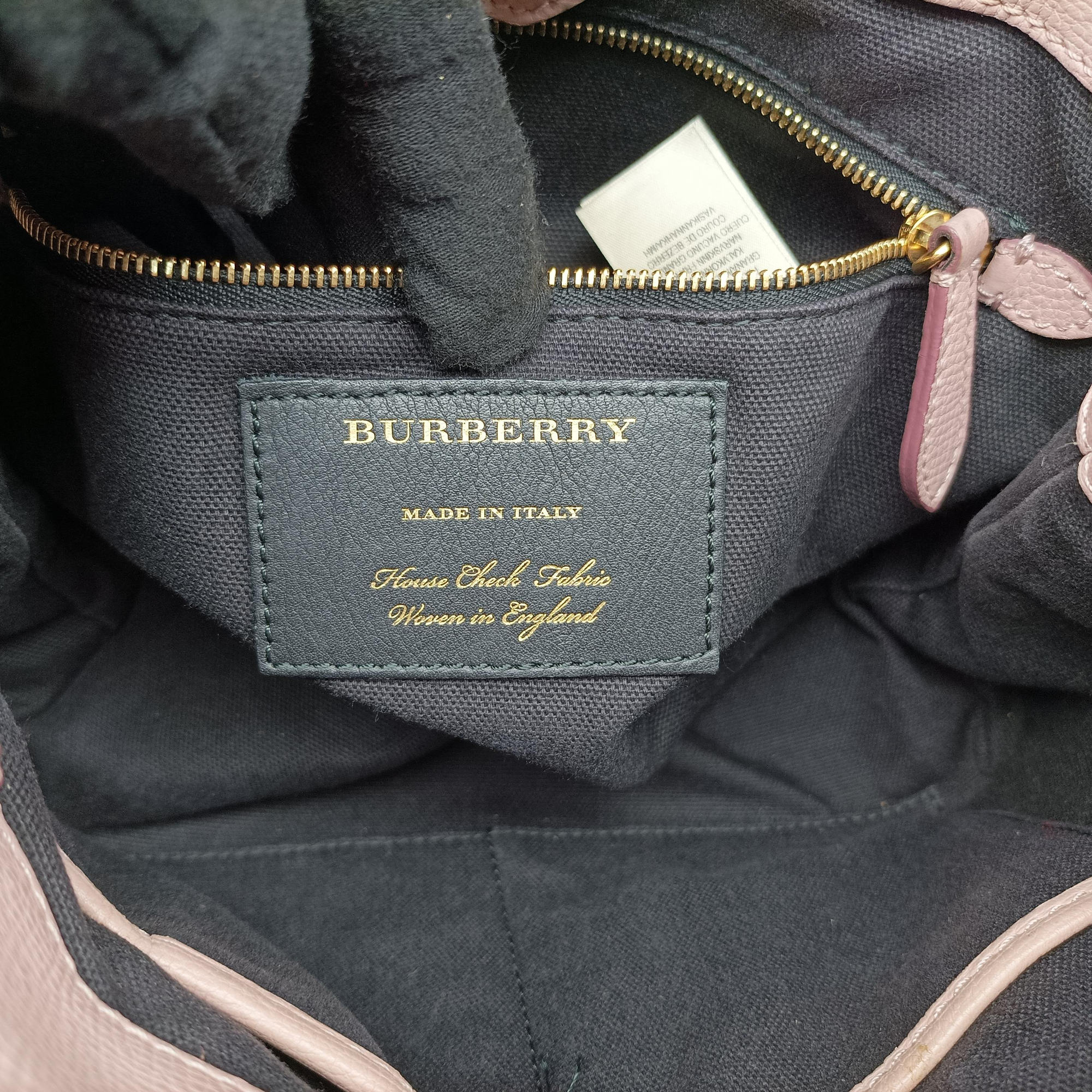 Pre-owned Burberry House Check The Banner Pink Leather × canvas  shoulderbag | stylenewstar