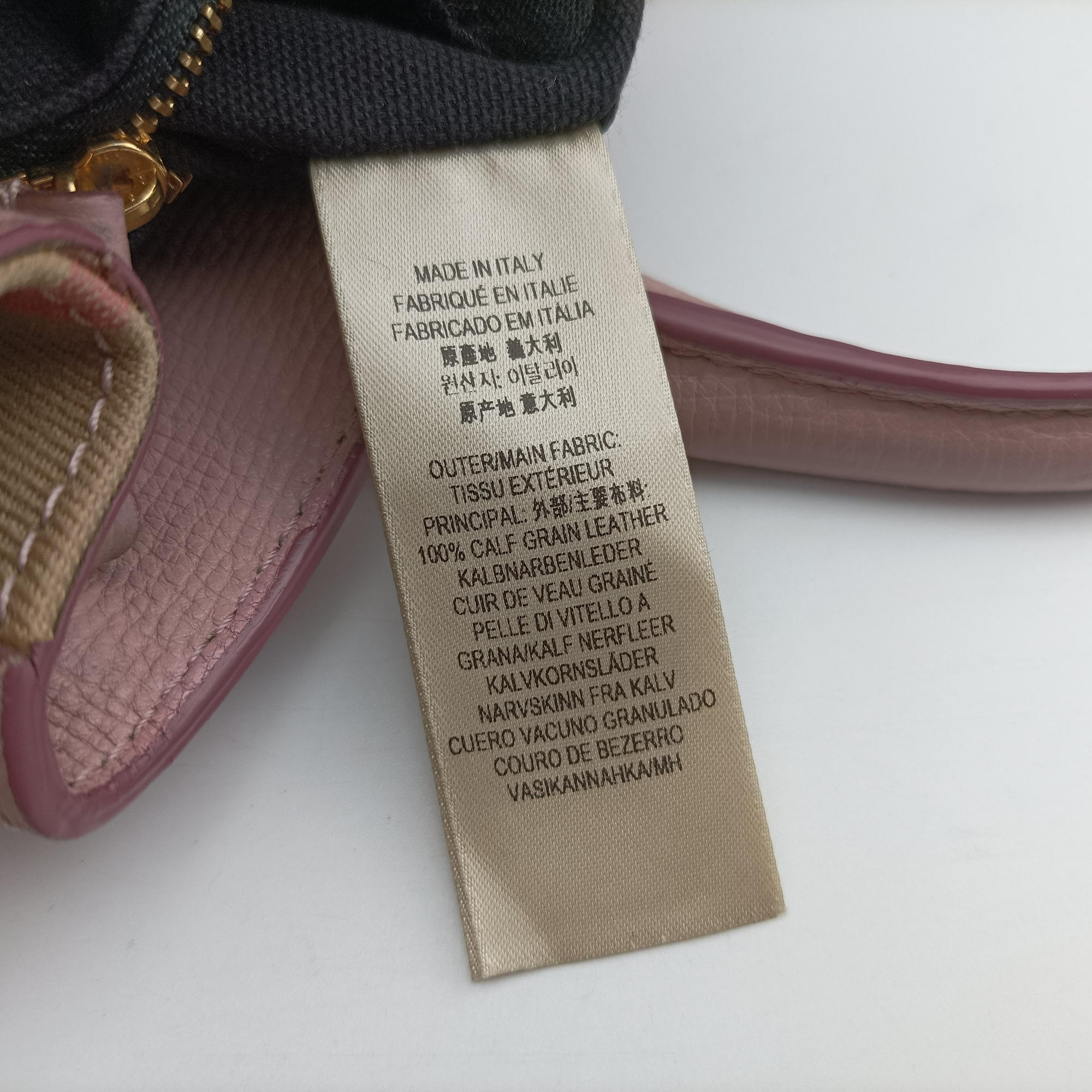 Pre-owned Burberry House Check The Banner Pink Leather × canvas  shoulderbag | stylenewstar
