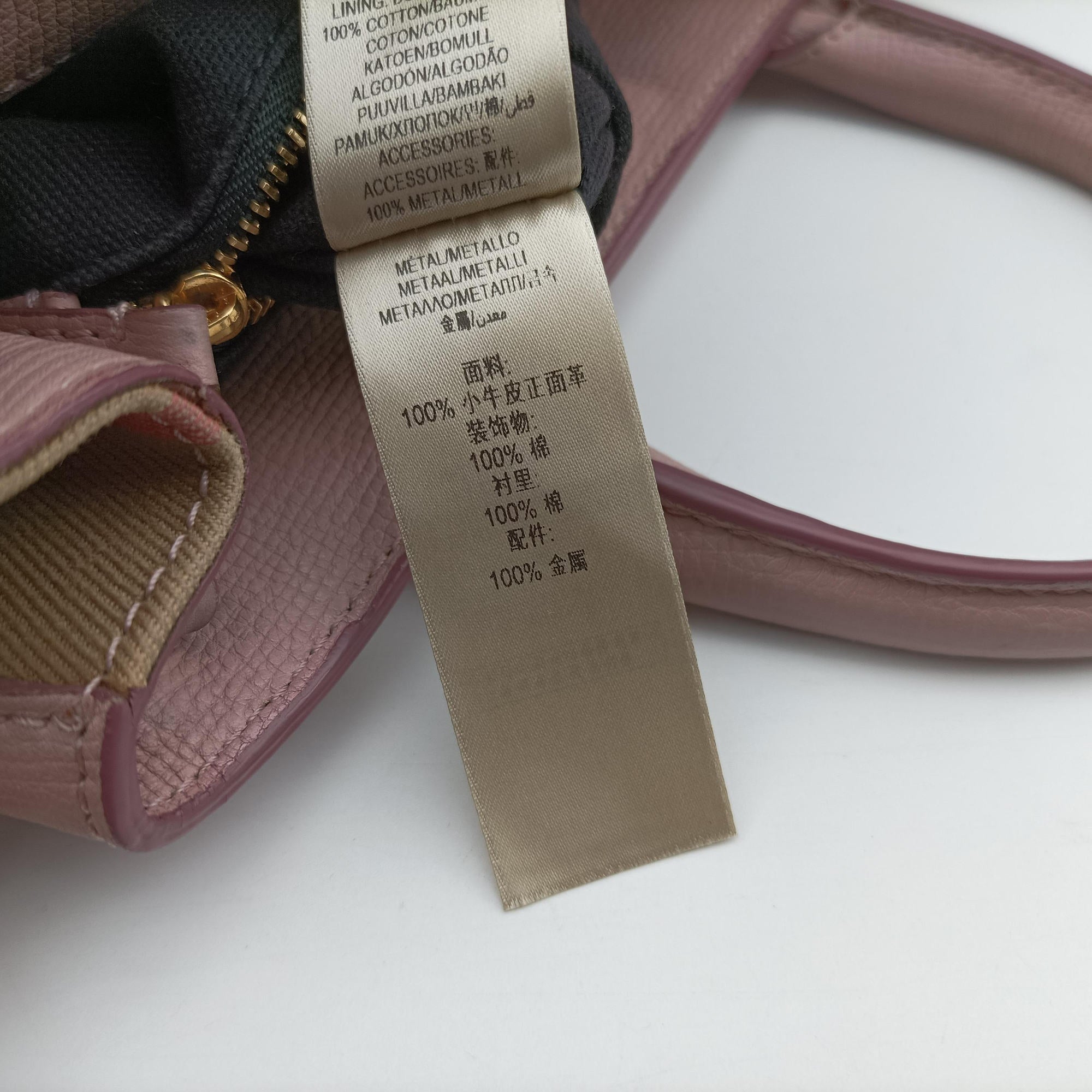 Pre-owned Burberry House Check The Banner Pink Leather × canvas  shoulderbag | stylenewstar