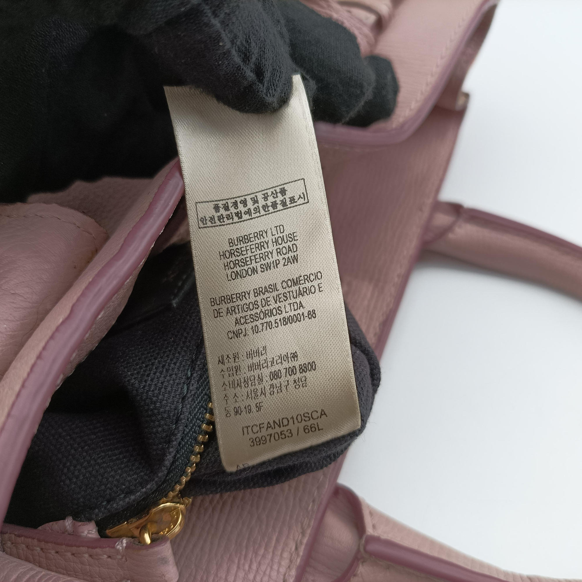 Pre-owned Burberry House Check The Banner Pink Leather × canvas  shoulderbag | stylenewstar