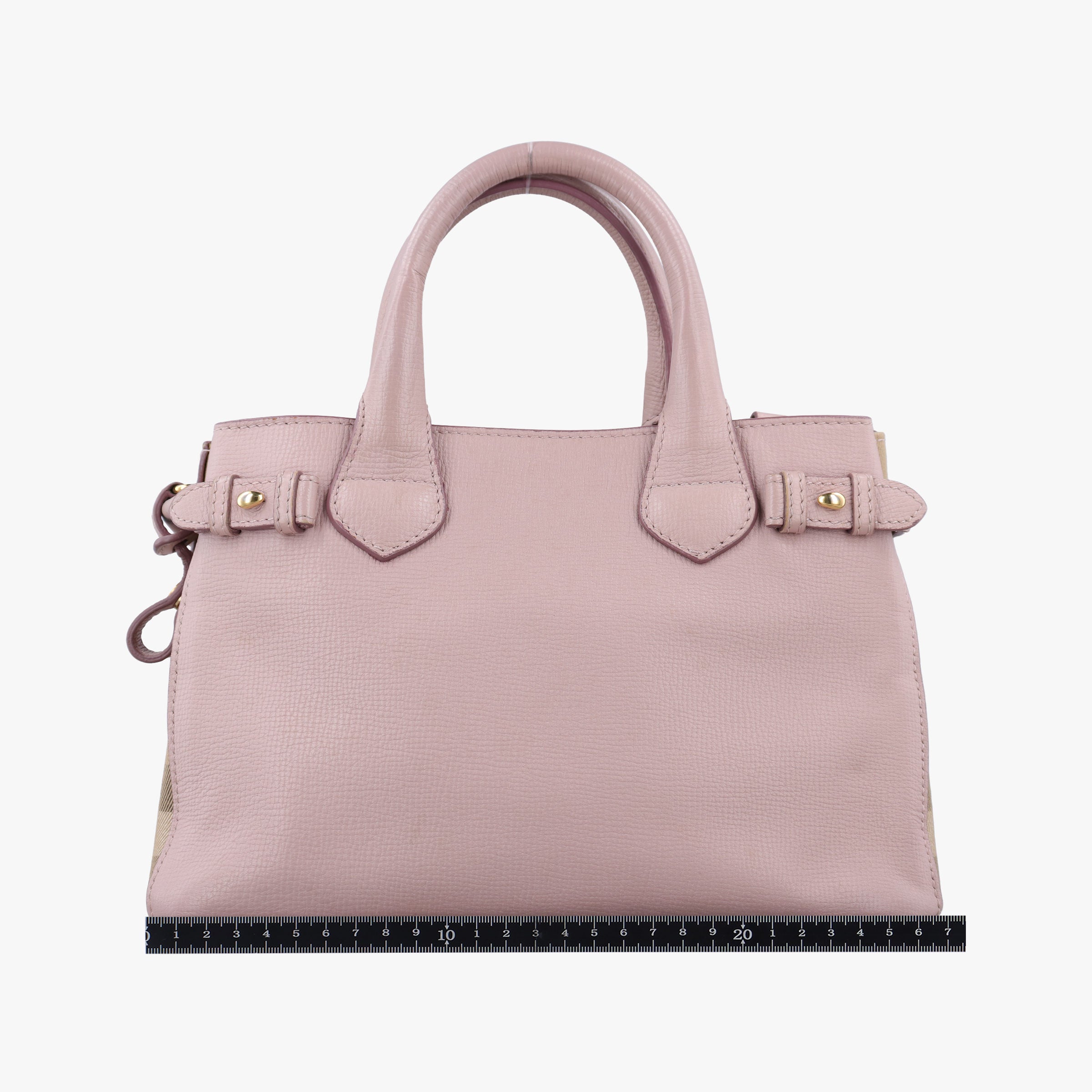 Pre-owned Burberry House Check The Banner Pink Leather × canvas  shoulderbag | stylenewstar