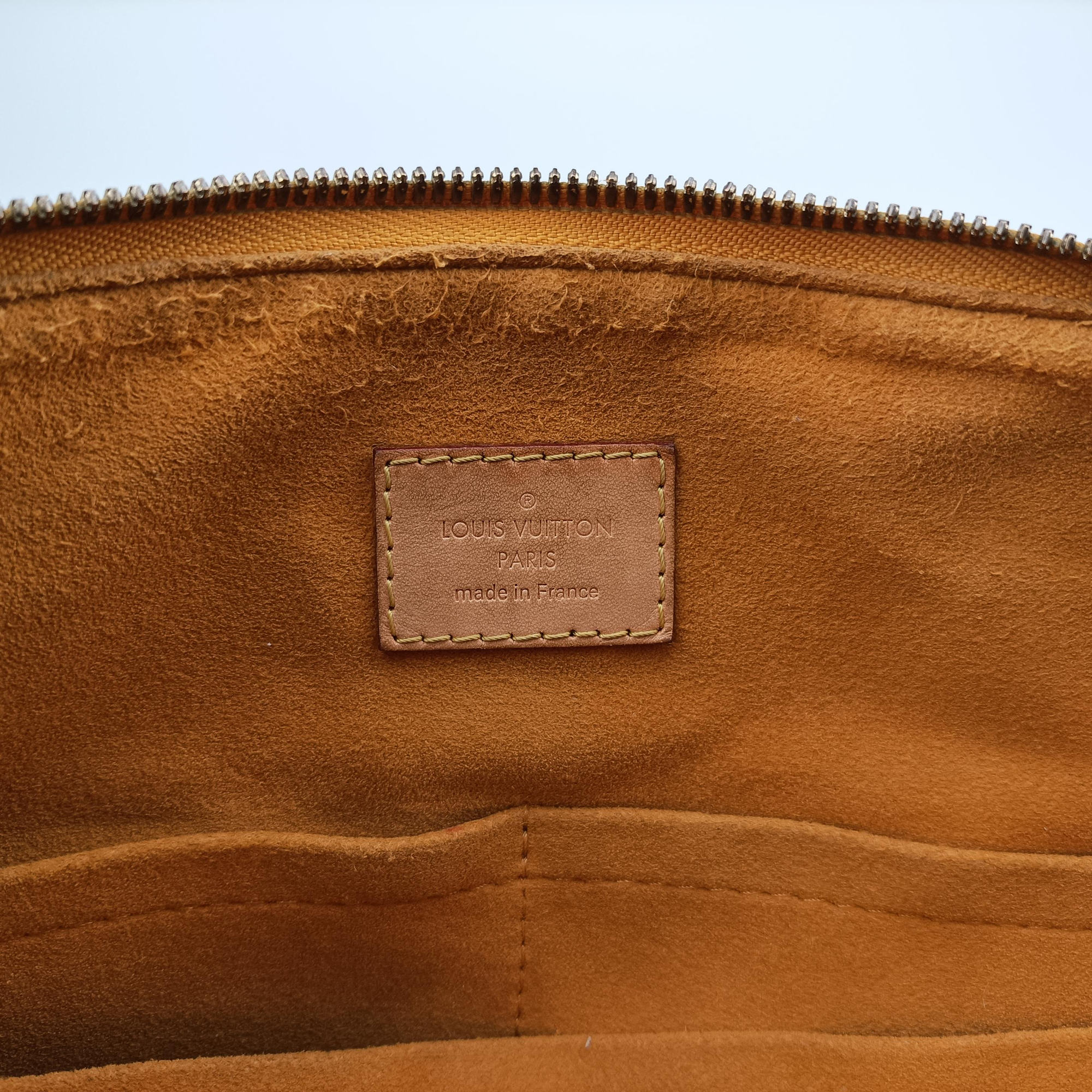 Vintage Louis Vuitton PALLAS brown×SAFRAN Monogram Canvas×calf leather M40929 shoulderbag | stylenewstar