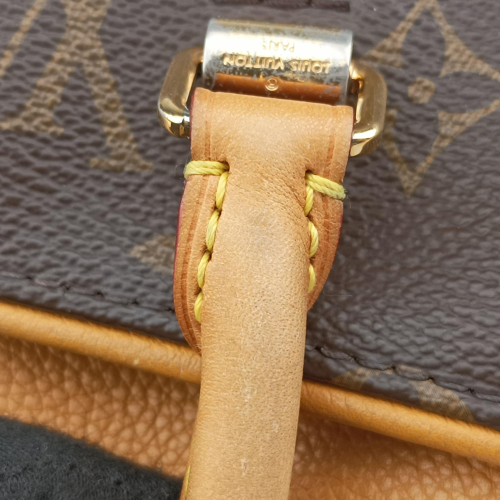 Vintage Louis Vuitton PALLAS brown×SAFRAN Monogram Canvas×calf leather M40929 shoulderbag | stylenewstar
