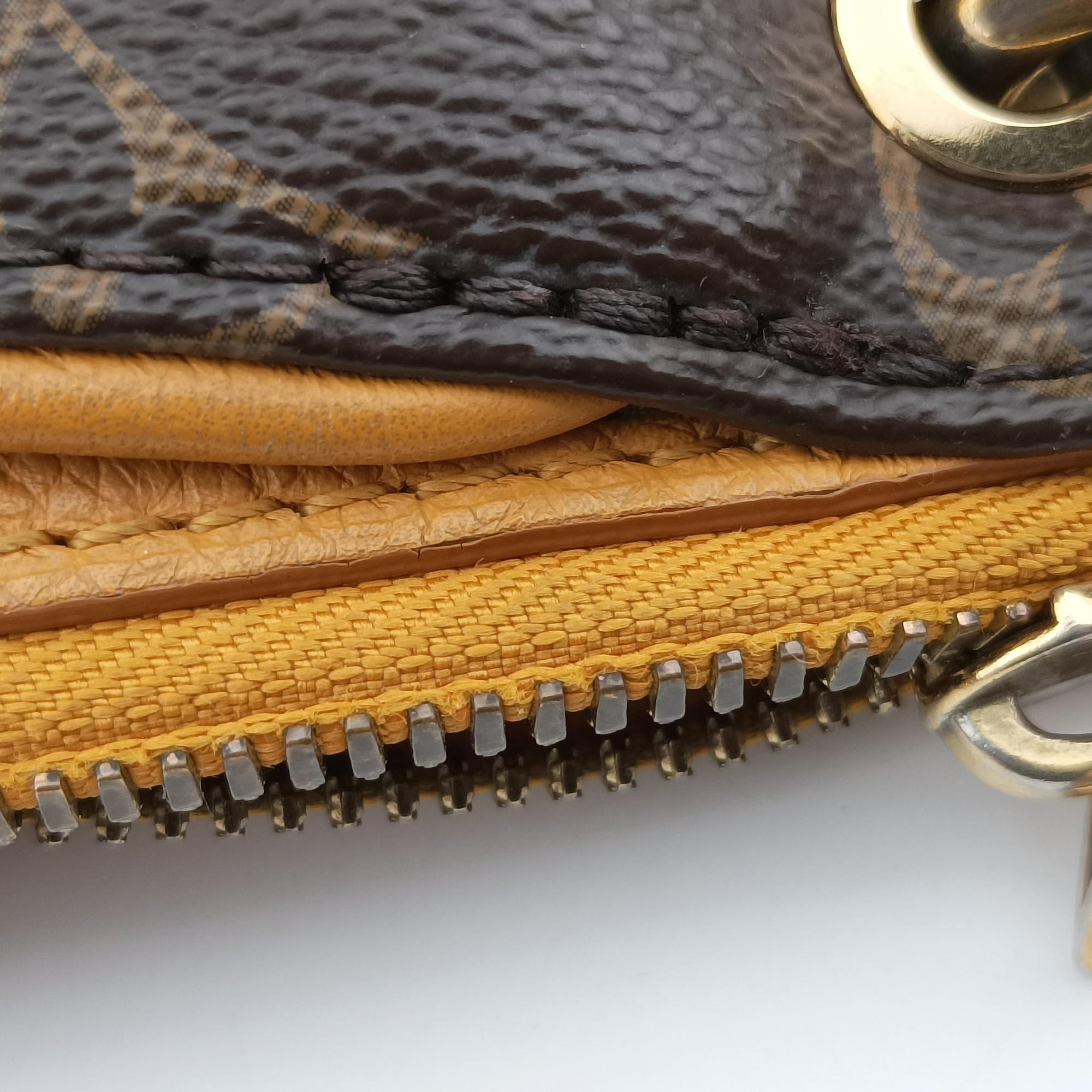 Vintage Louis Vuitton PALLAS brown×SAFRAN Monogram Canvas×calf leather M40929 shoulderbag | stylenewstar